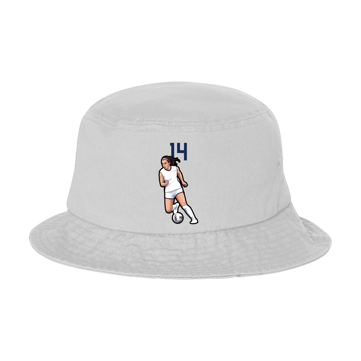 Bucket Cap — Number Top in White