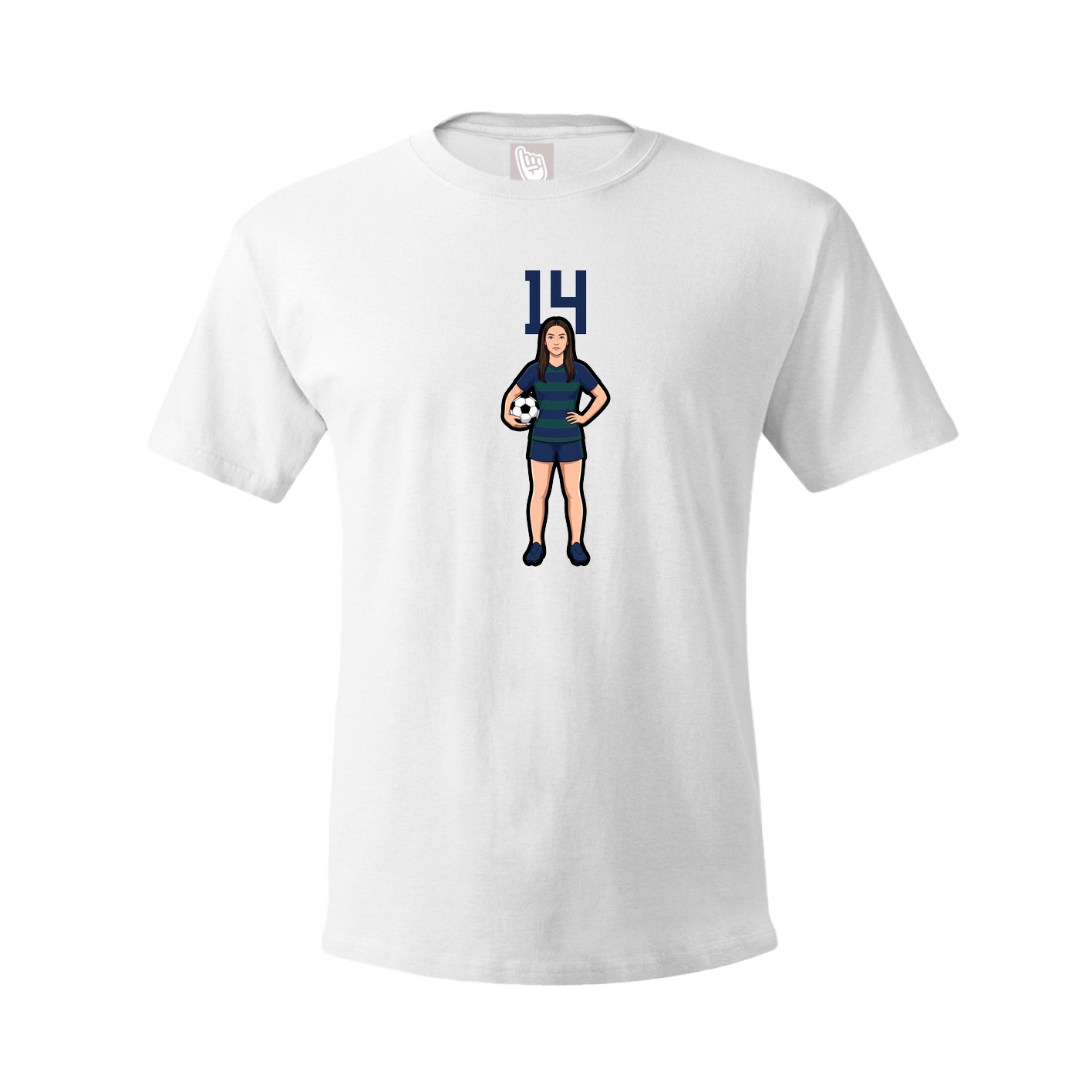 Youth Tee — Number Top in White