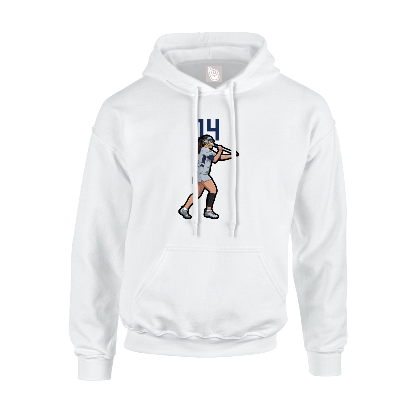 Youth Hoodie — Number Top in White