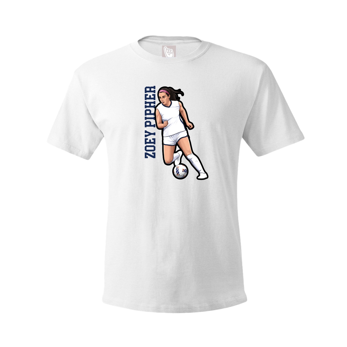 Tee — Name Vertical in White