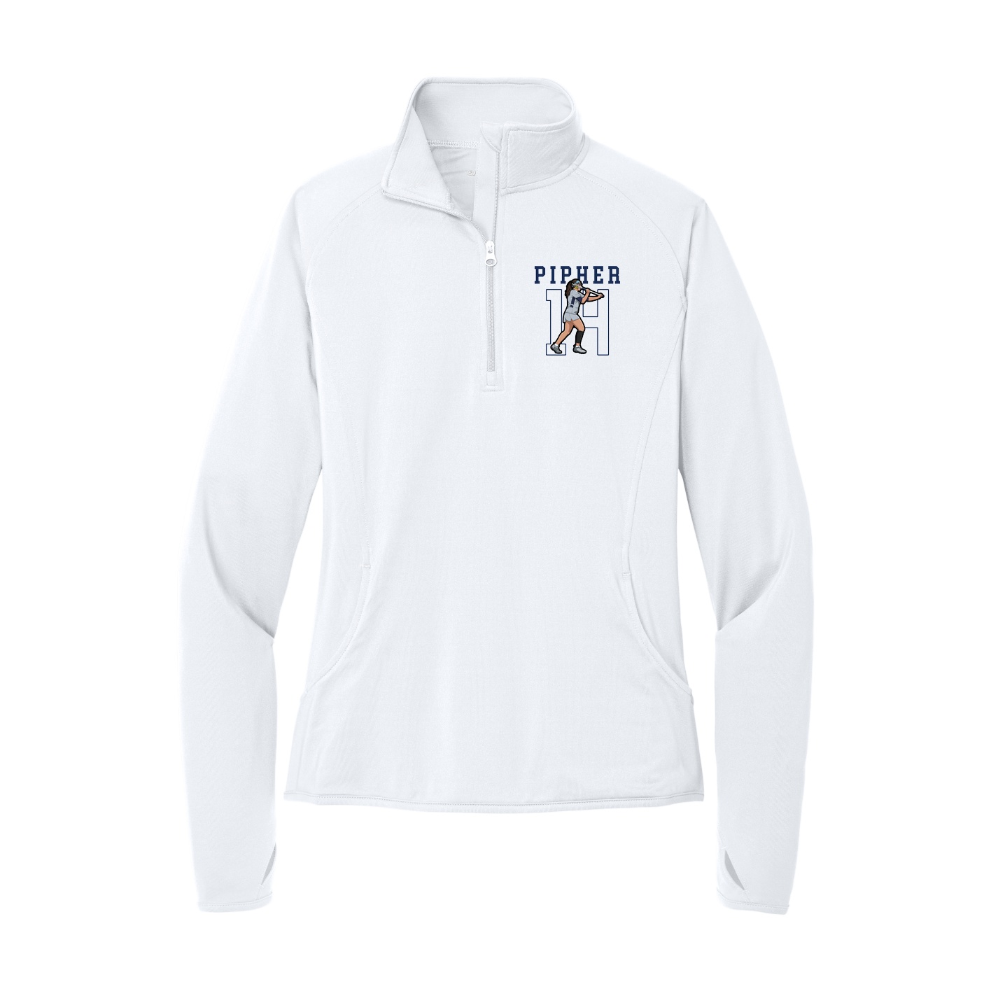 Women's Q-Zip Pullover — Shirsey in White
