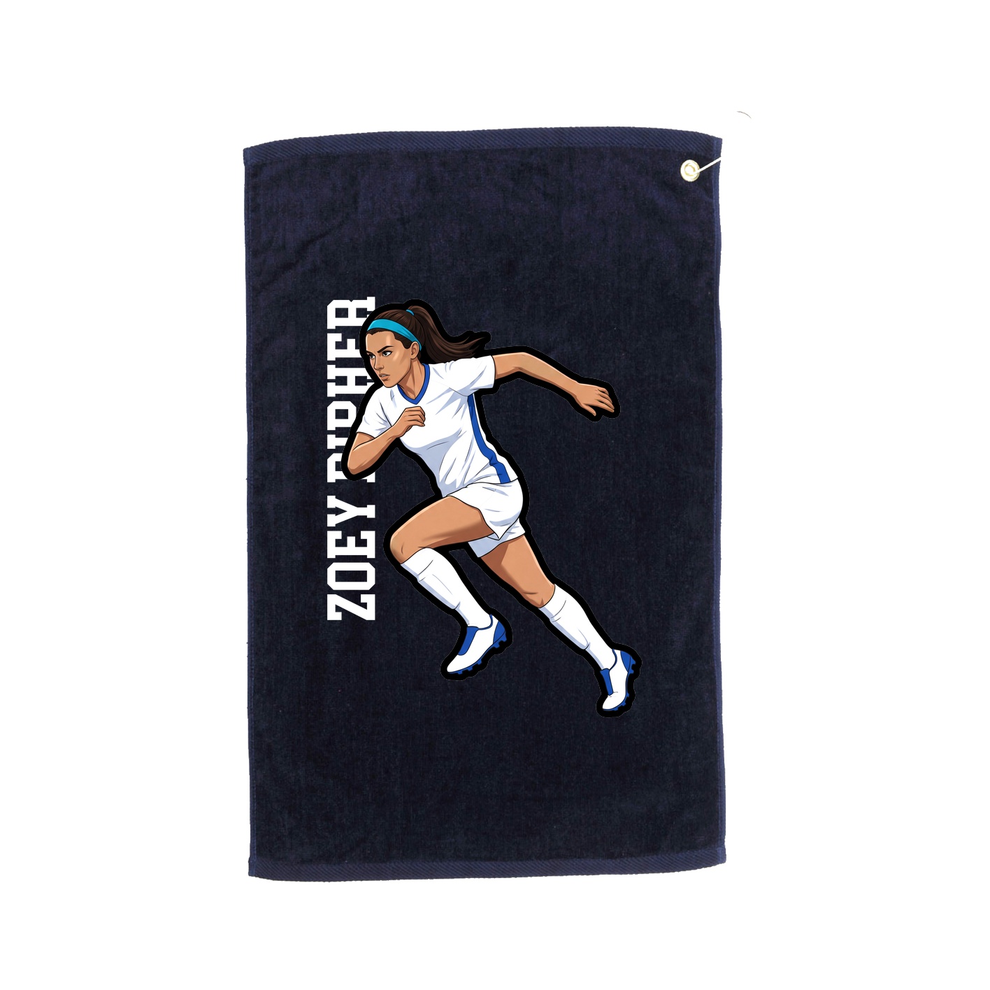 Golf Towel — Name Vertical in Navy