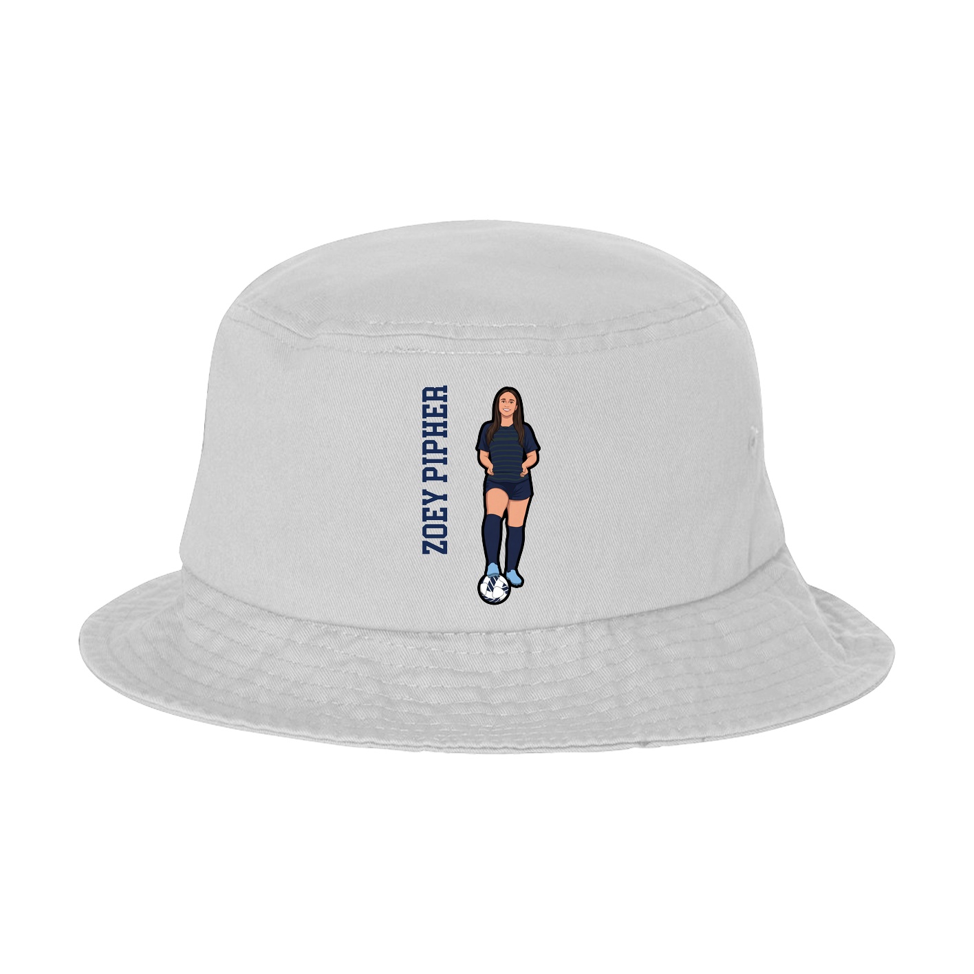 Bucket Cap — Name Vertical in White