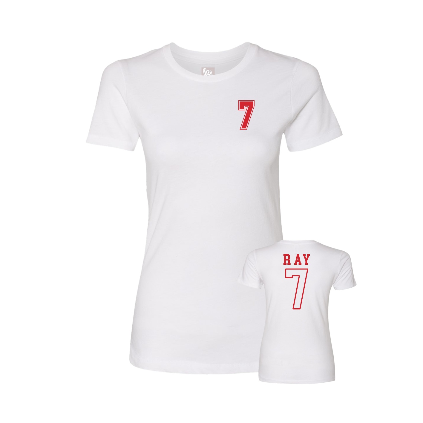 Fitted Women's Tee — Chest Back in White