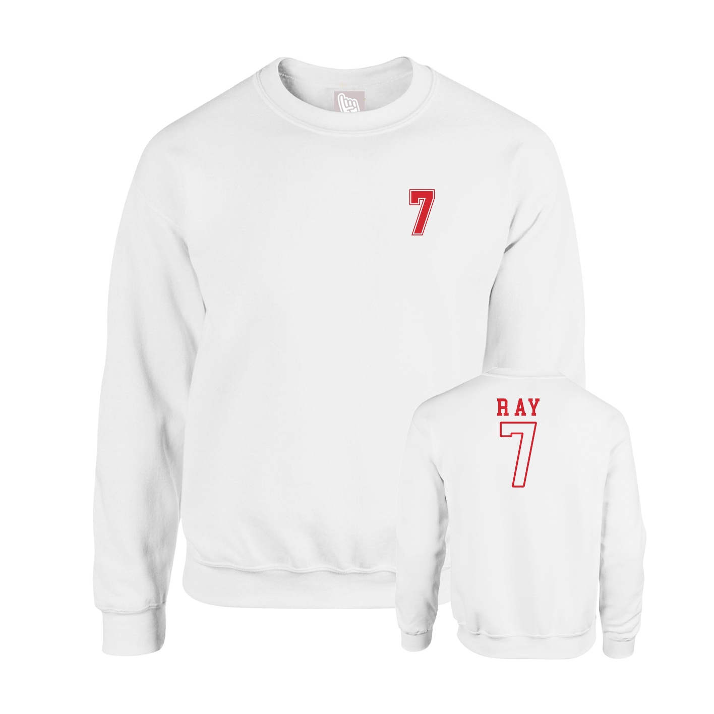 Fleece Crew — Chest Back in White