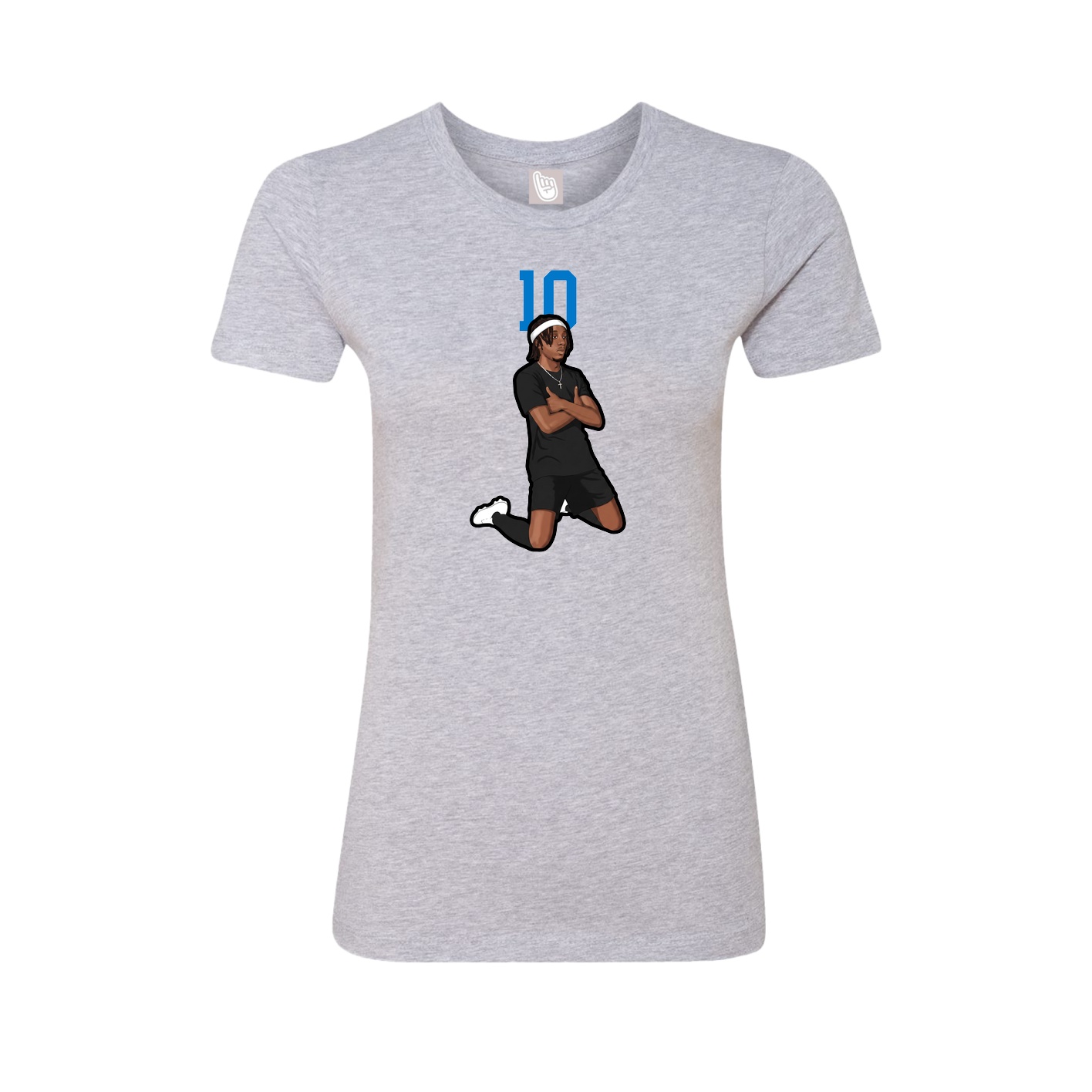 Fitted Women's Tee — Number Top in Grey