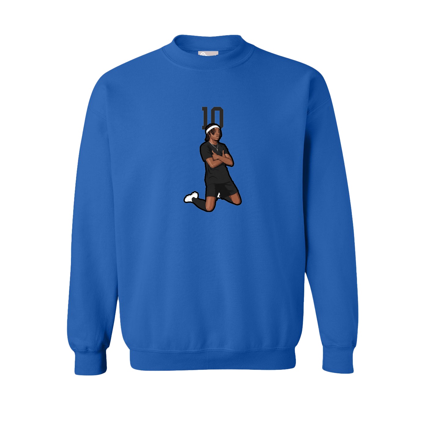 Fleece Crew — Number Top in Royal