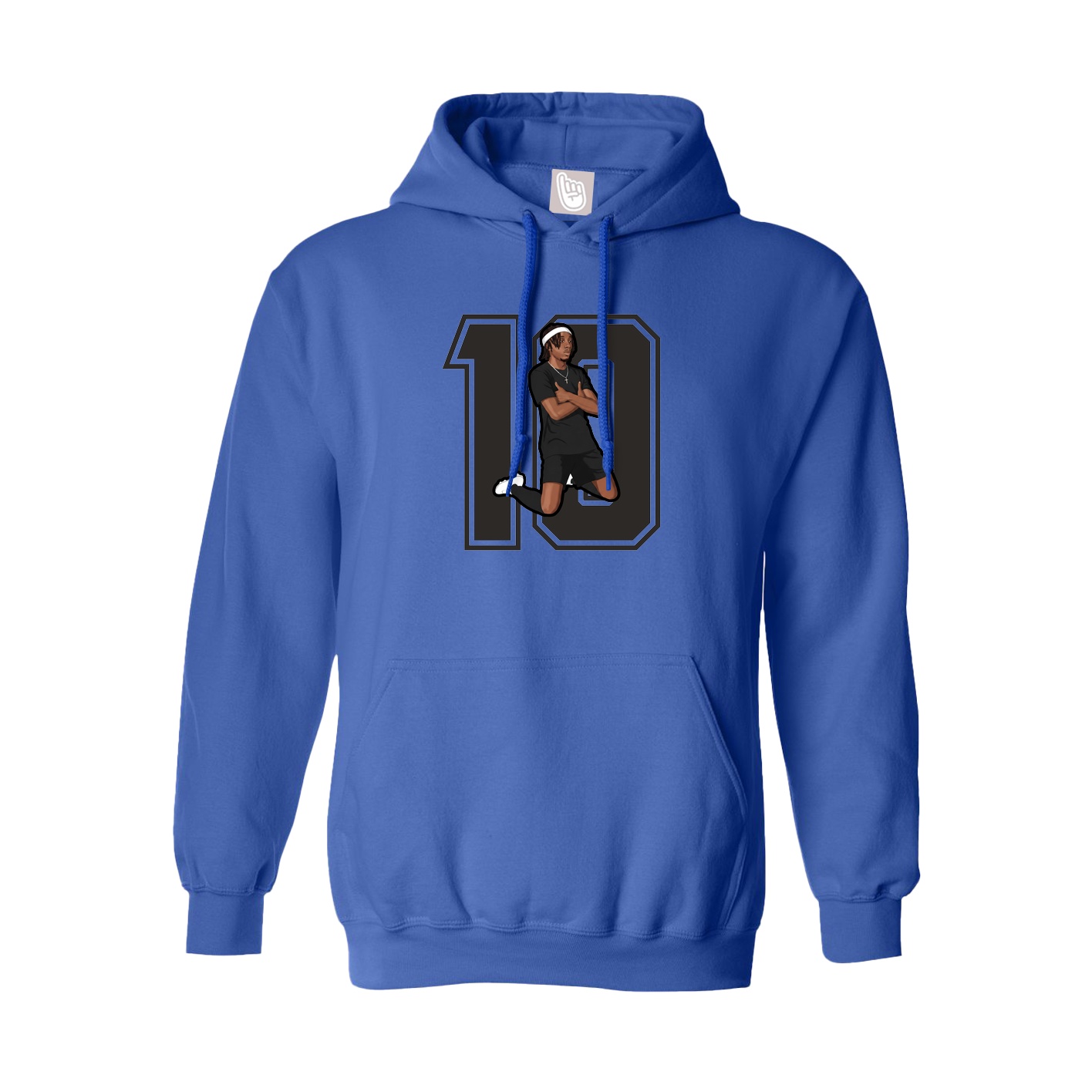 Youth Hoodie — Number in Royal