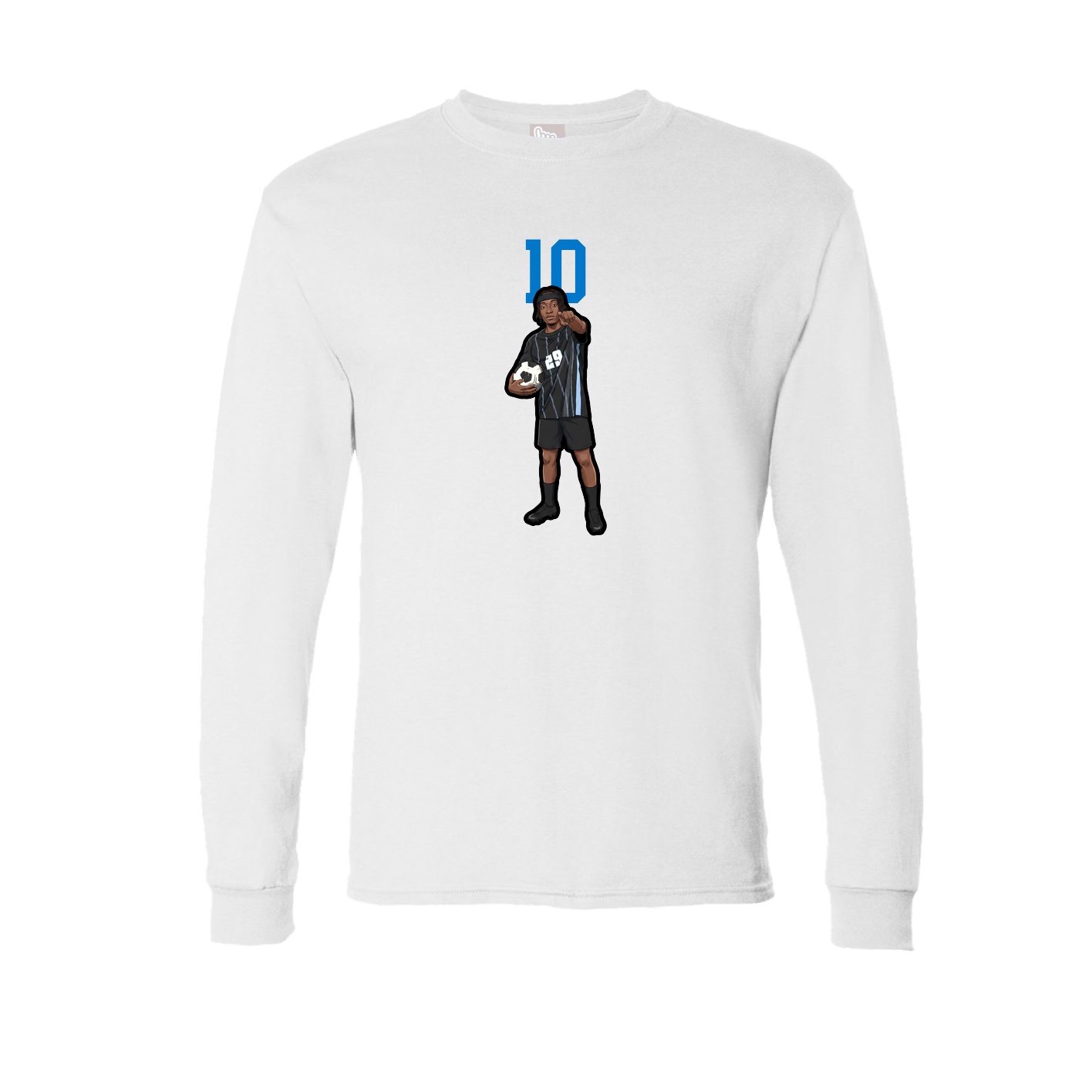 Long Sleeve Tee — Number Top in White
