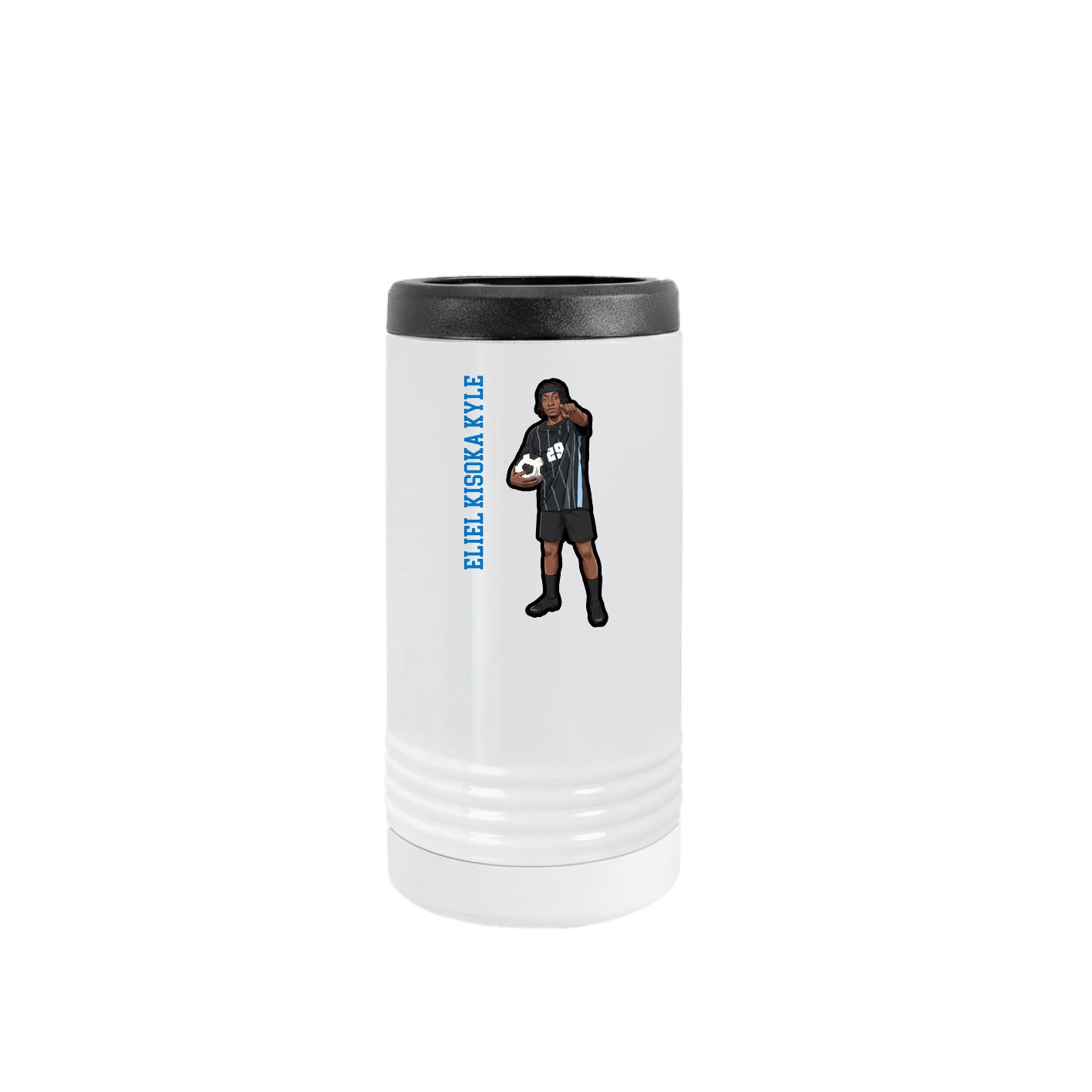 Slim Beverage Holder — Name Vertical in White