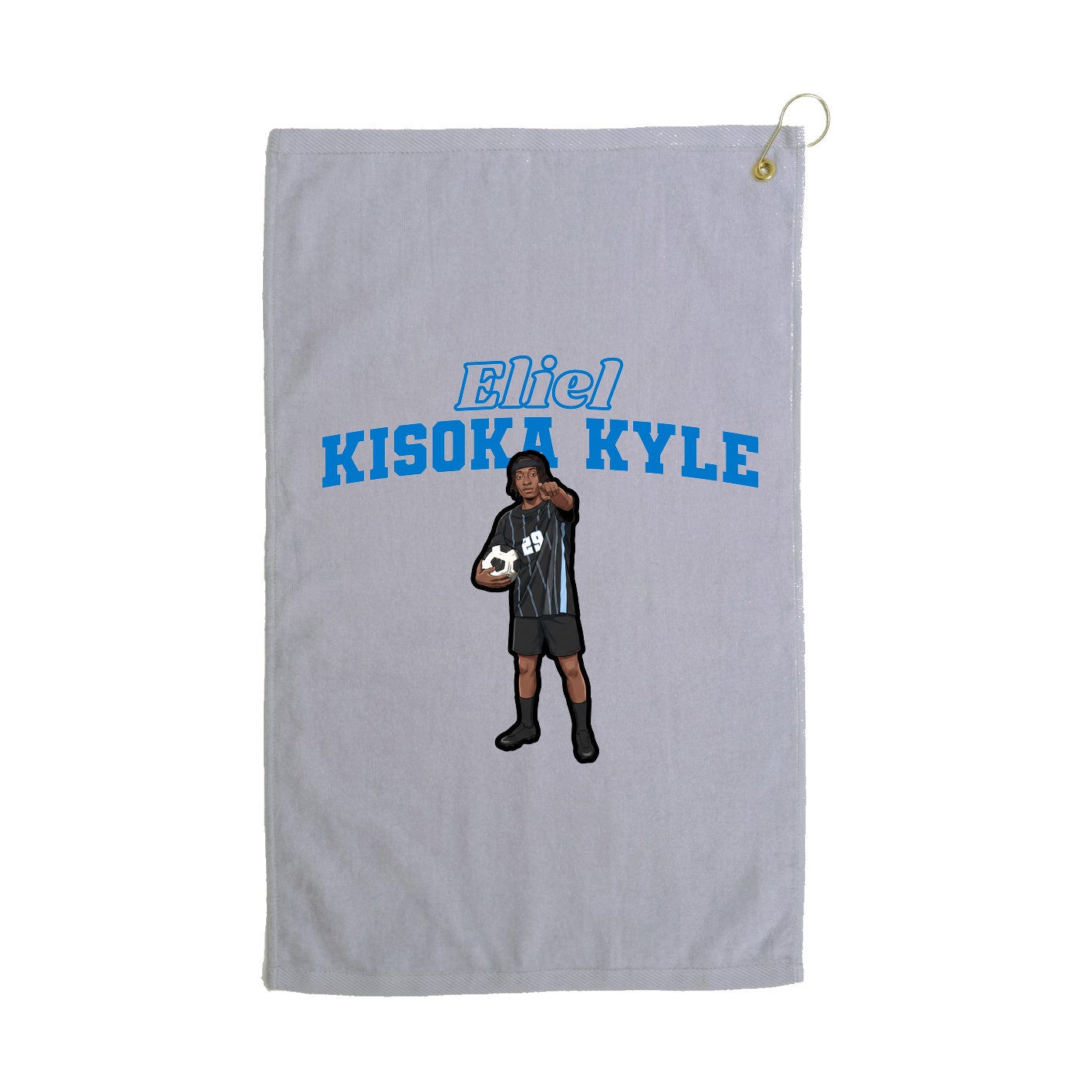 Golf Towel — Name Arch in Grey