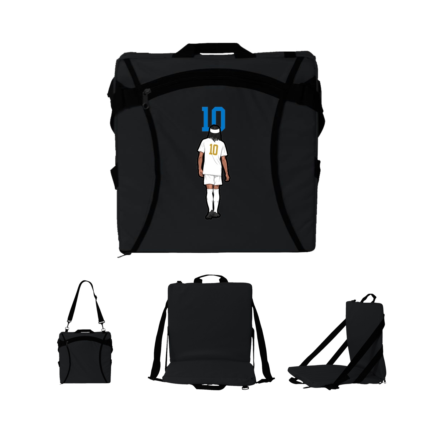 Folding Stadium Seat — Number Top in Black