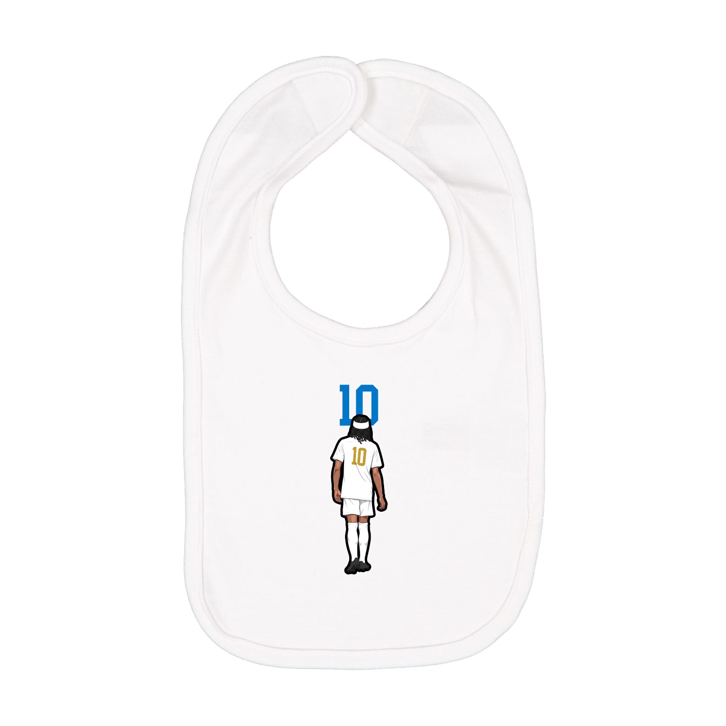 Infant Bib — Number Top in White