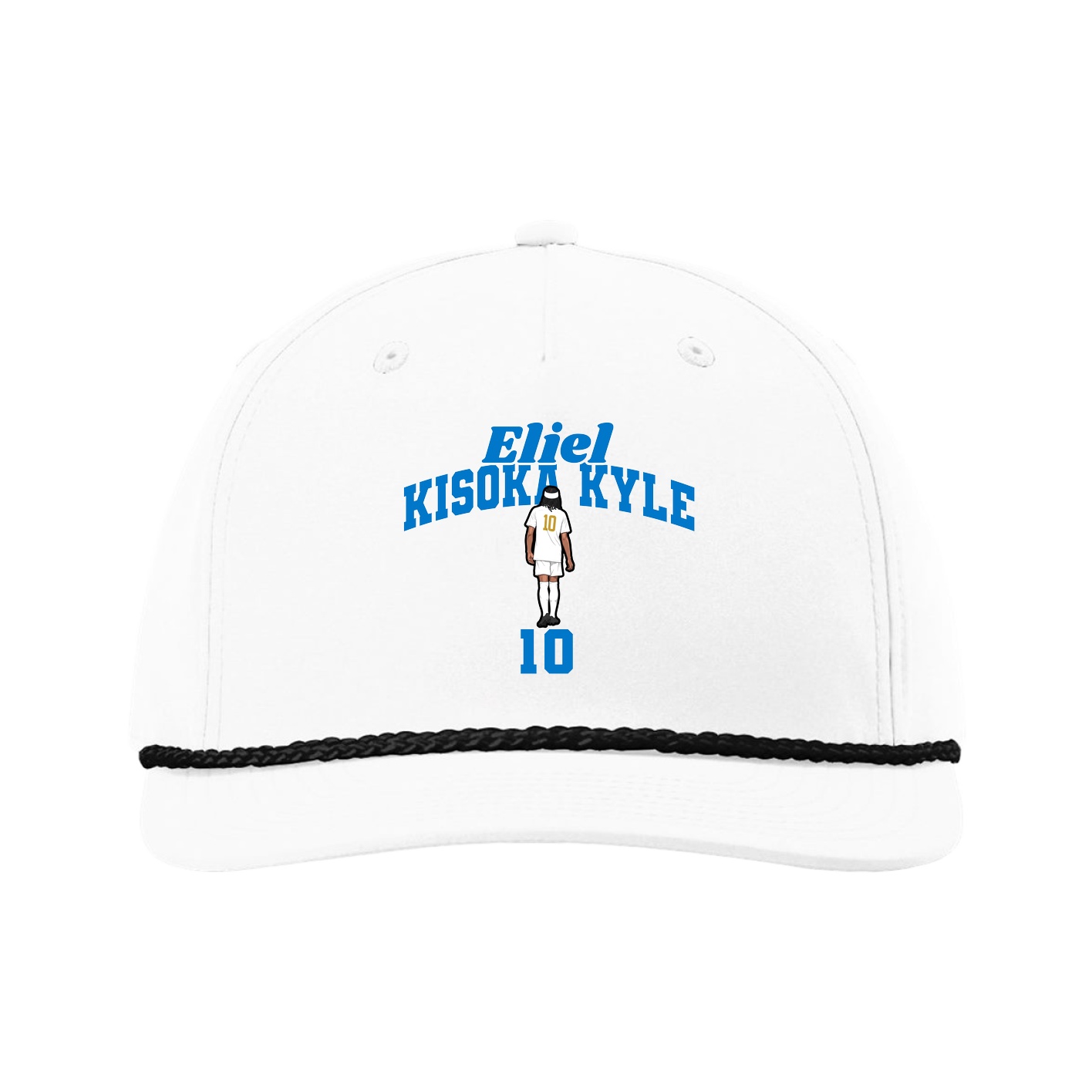 Five-Panel Classic Rope Cap — Signature Arch in White