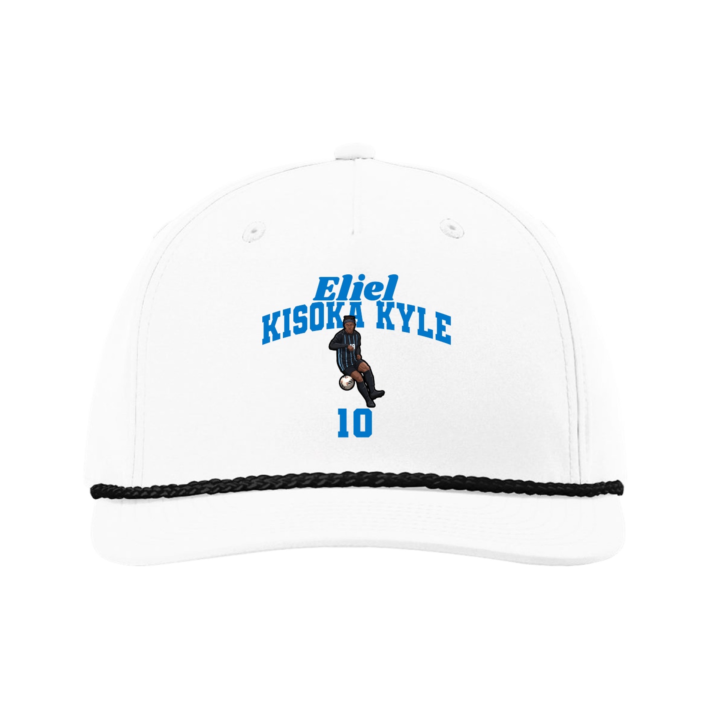 Five-Panel Classic Rope Cap — Signature Arch in White