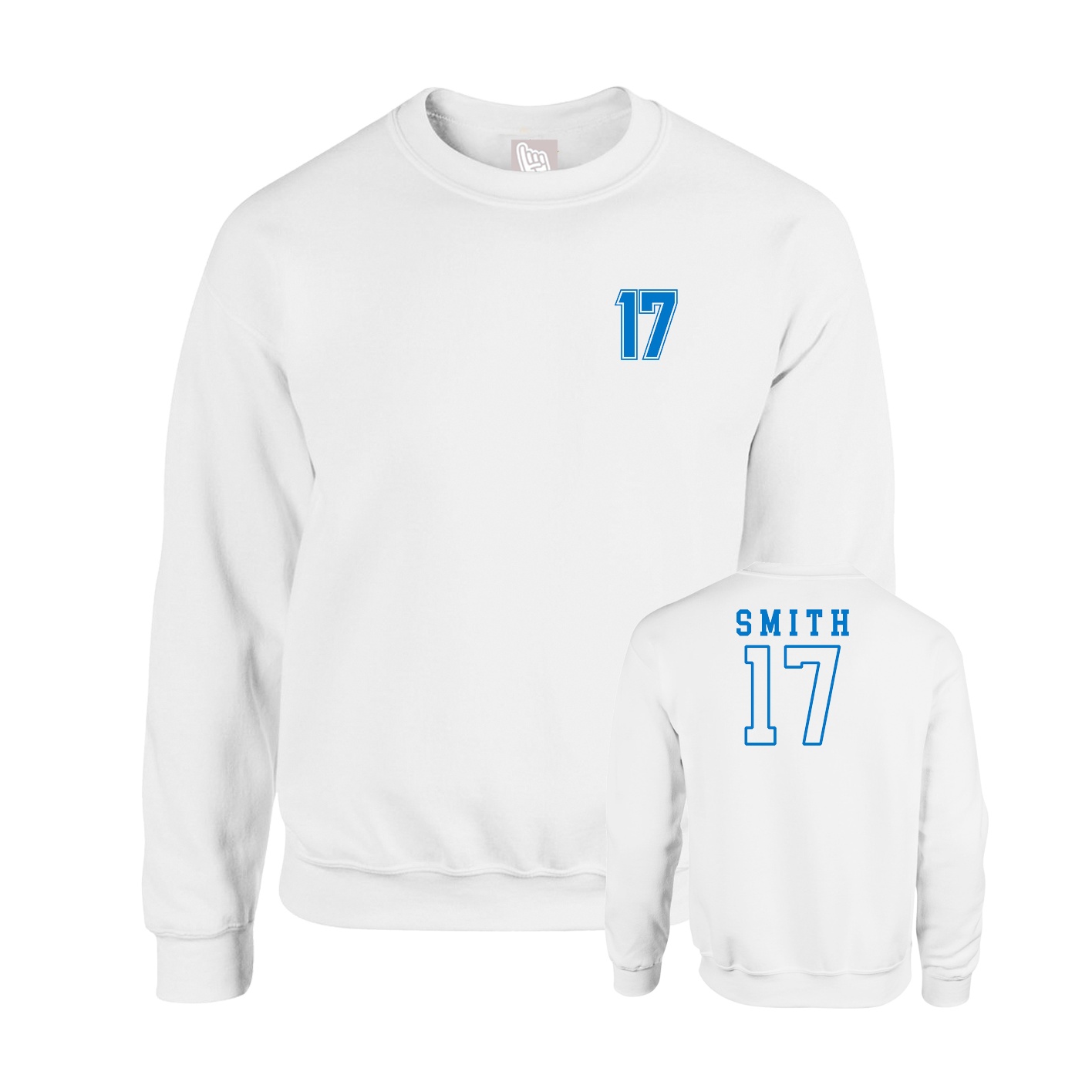 Fleece Crew — Chest Back in White