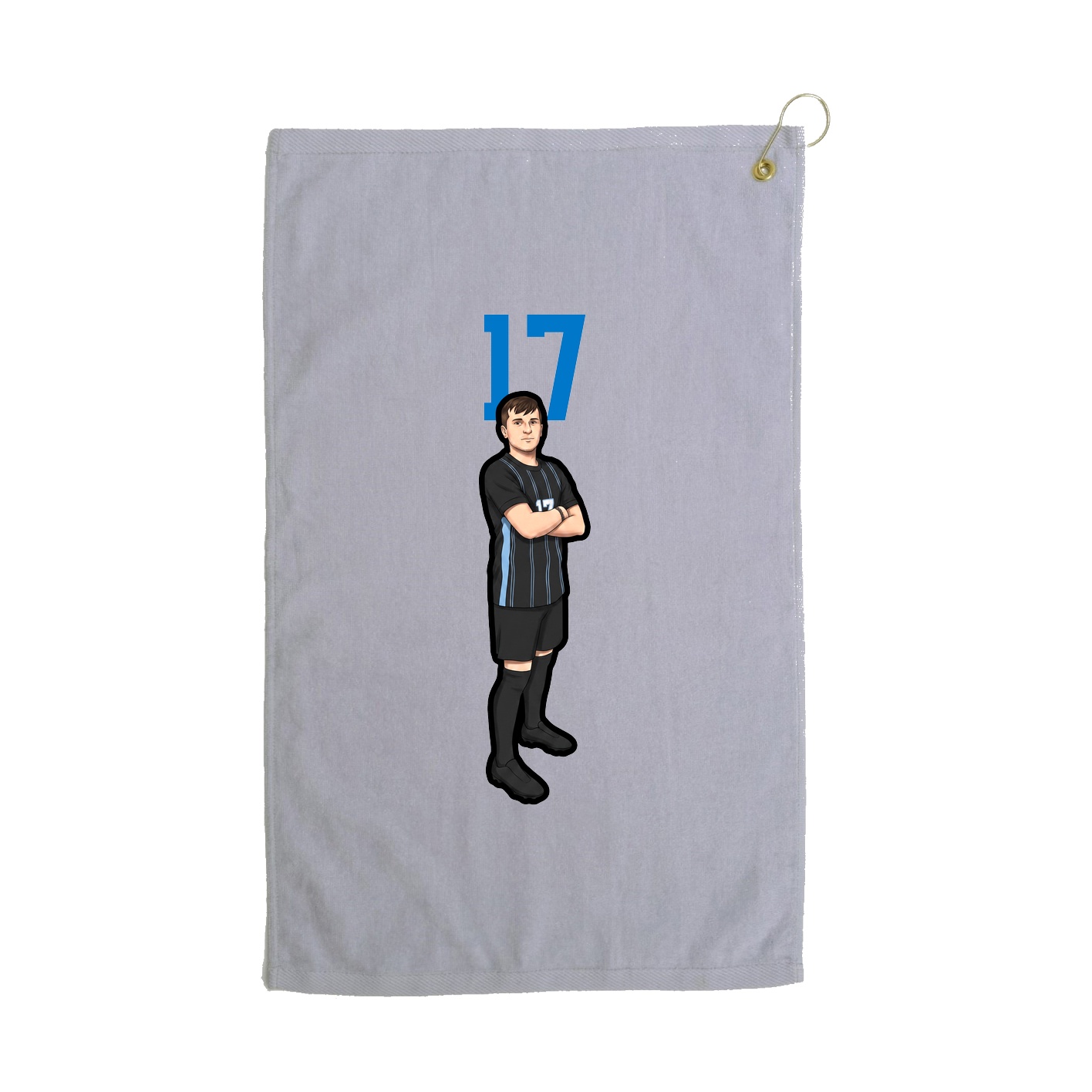 Golf Towel — Number Top in Grey