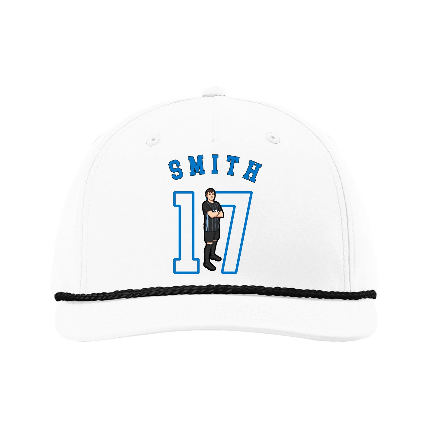 Five-Panel Classic Rope Cap — Shirsey Arch in White