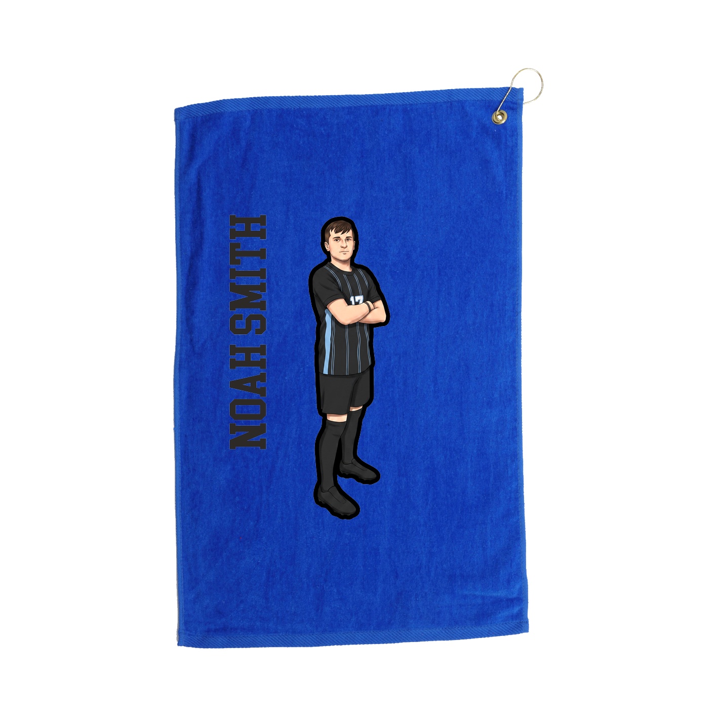 Golf Towel — Name Vertical in Royal
