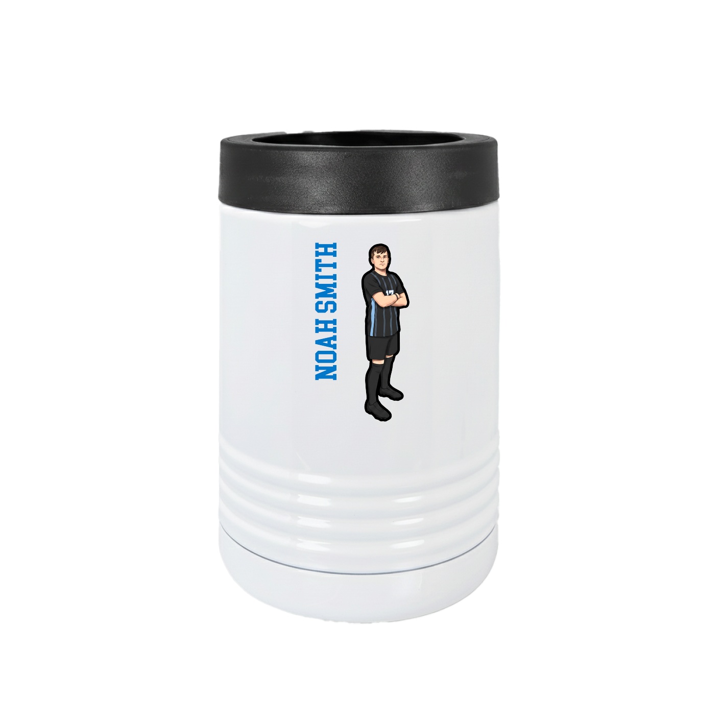 Beverage Holder — Name Vertical in White