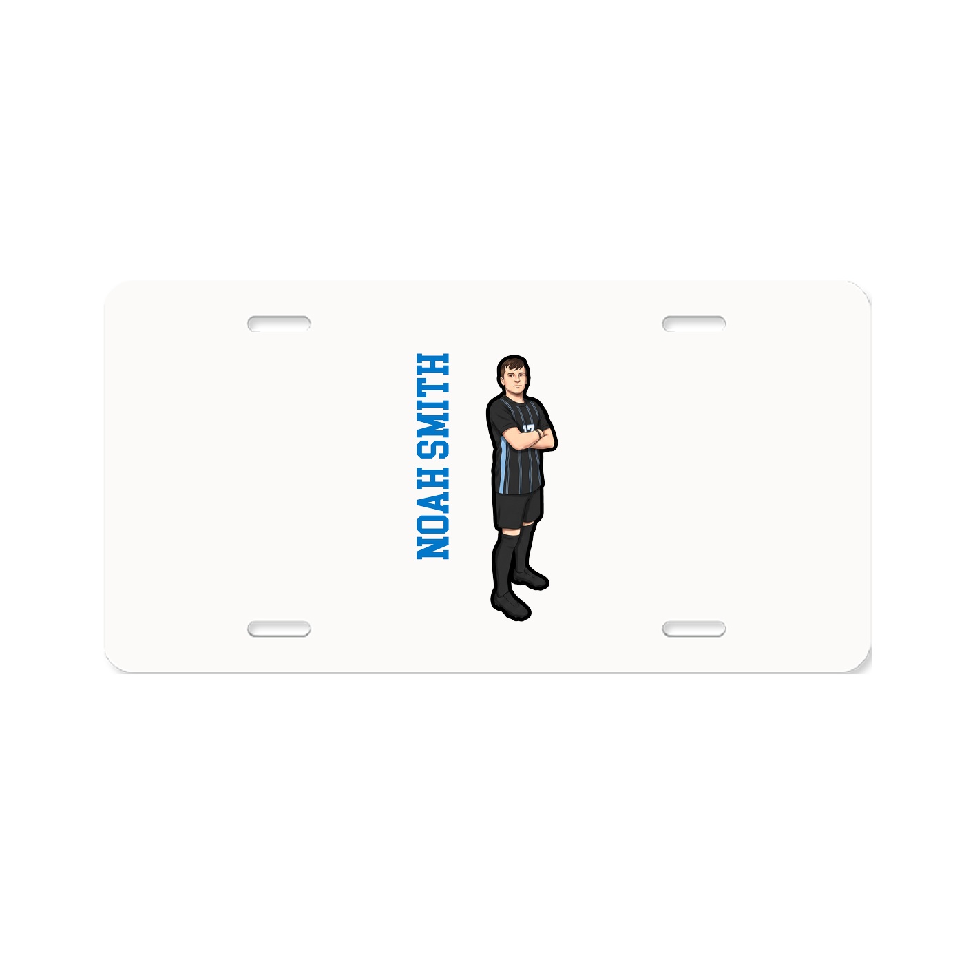 License Plate — Name Vertical in Classic
