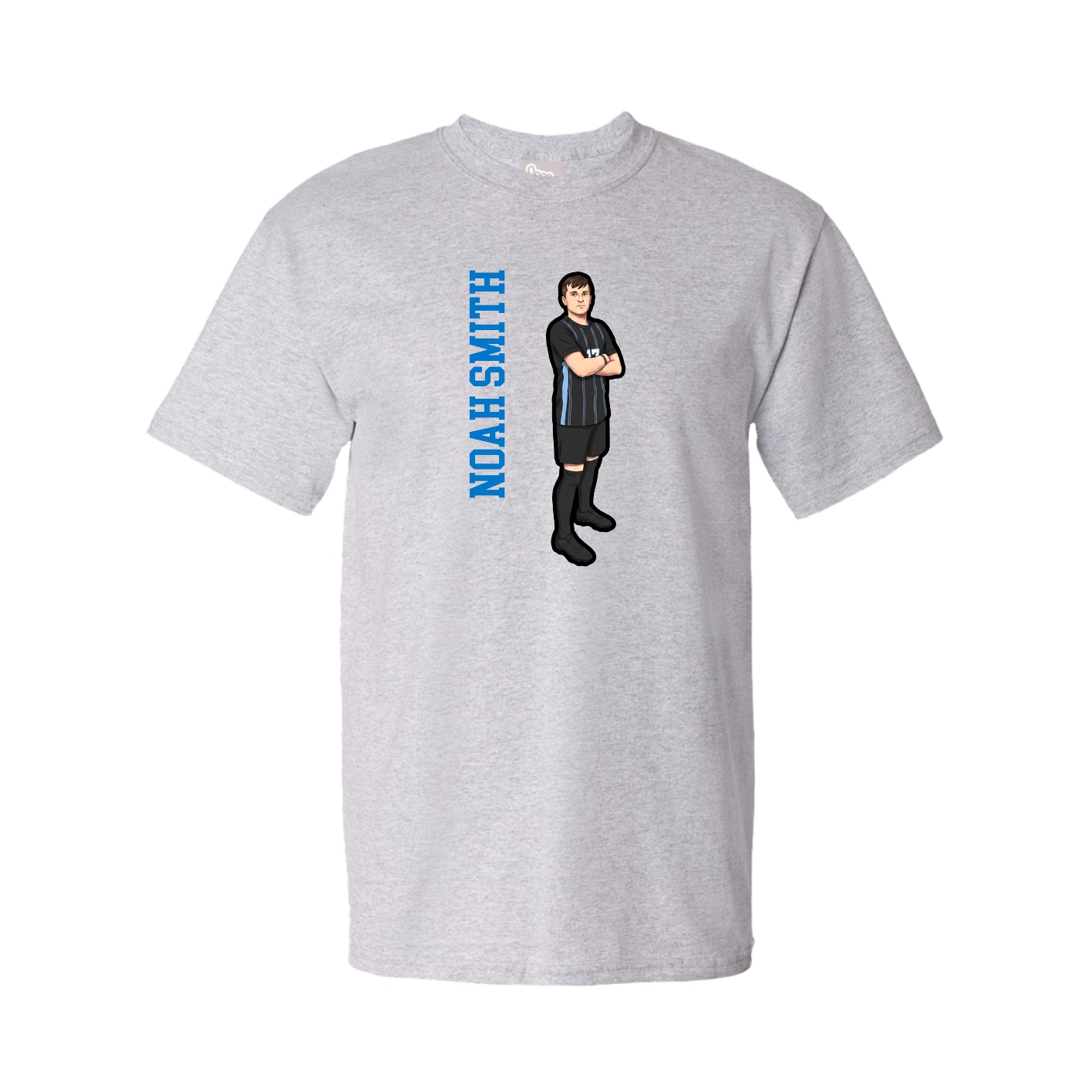 Tee — Name Vertical in Grey