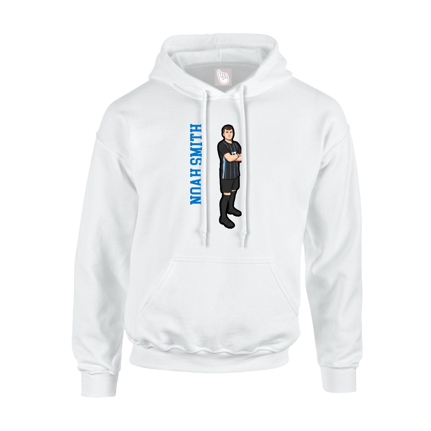 Hoodie — Name Vertical in White