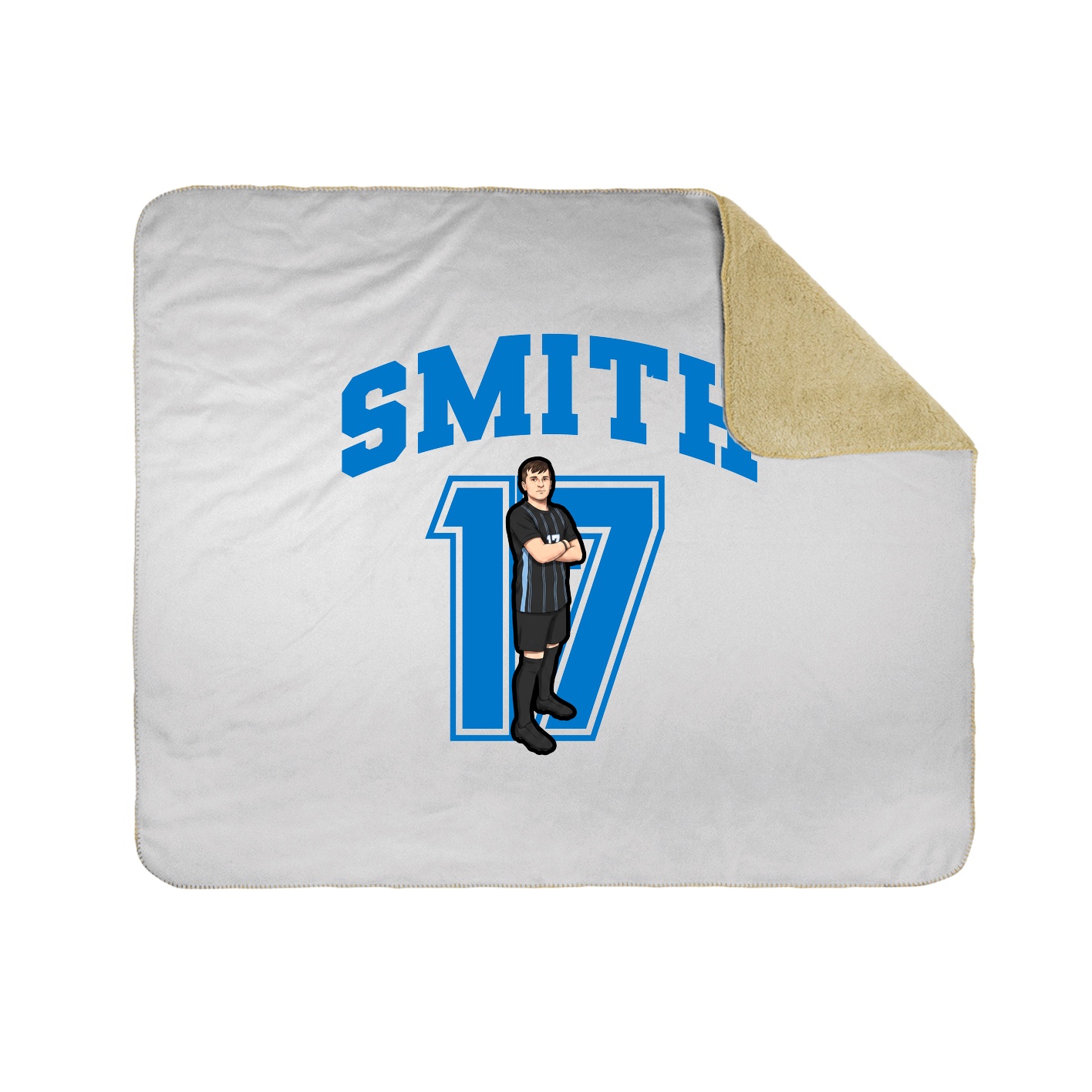 Throw Blanket — Number in White