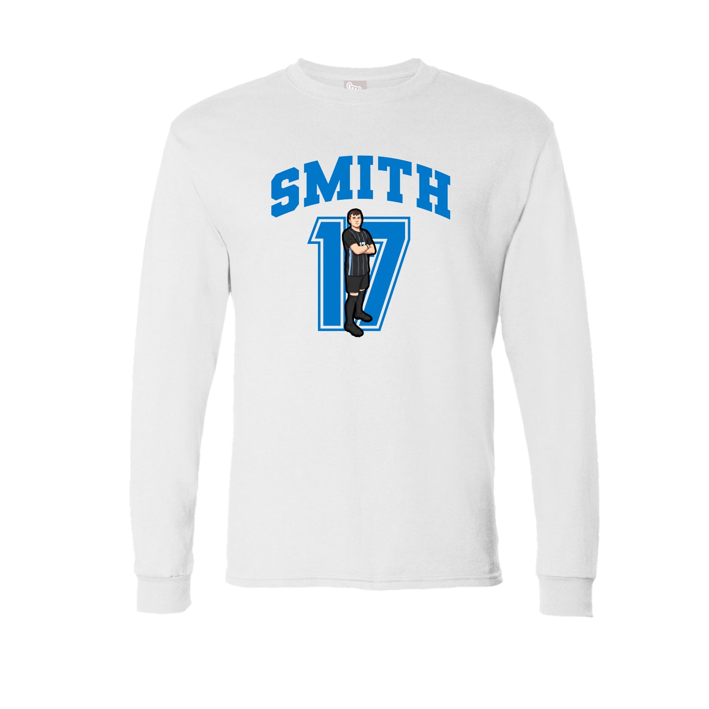 Long Sleeve Tee — Number in White