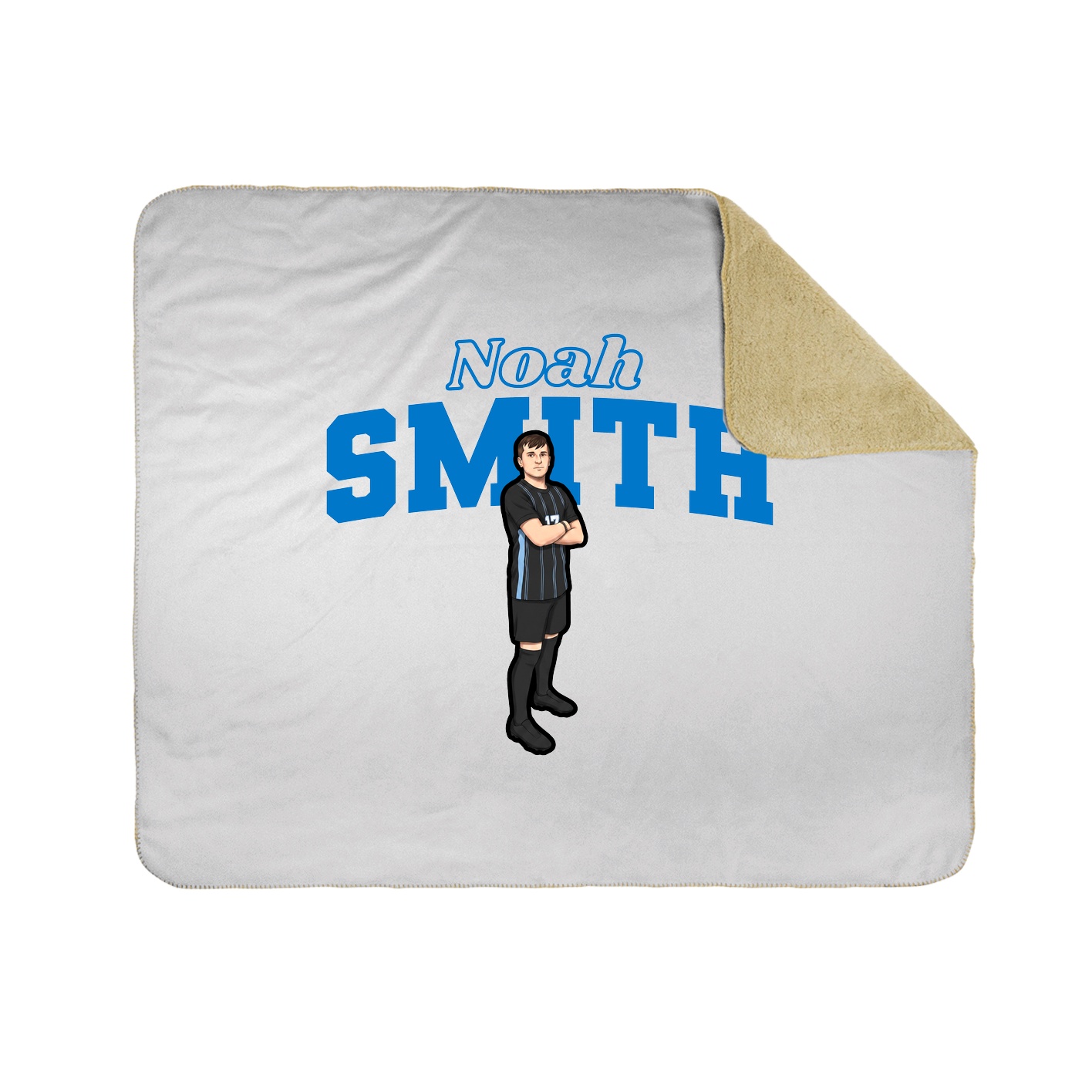 Throw Blanket — Name Arch in White