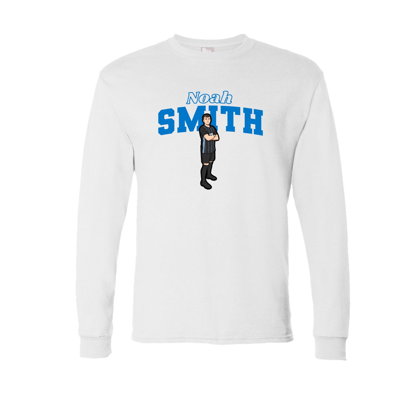 Long Sleeve Tee — Name Arch in White