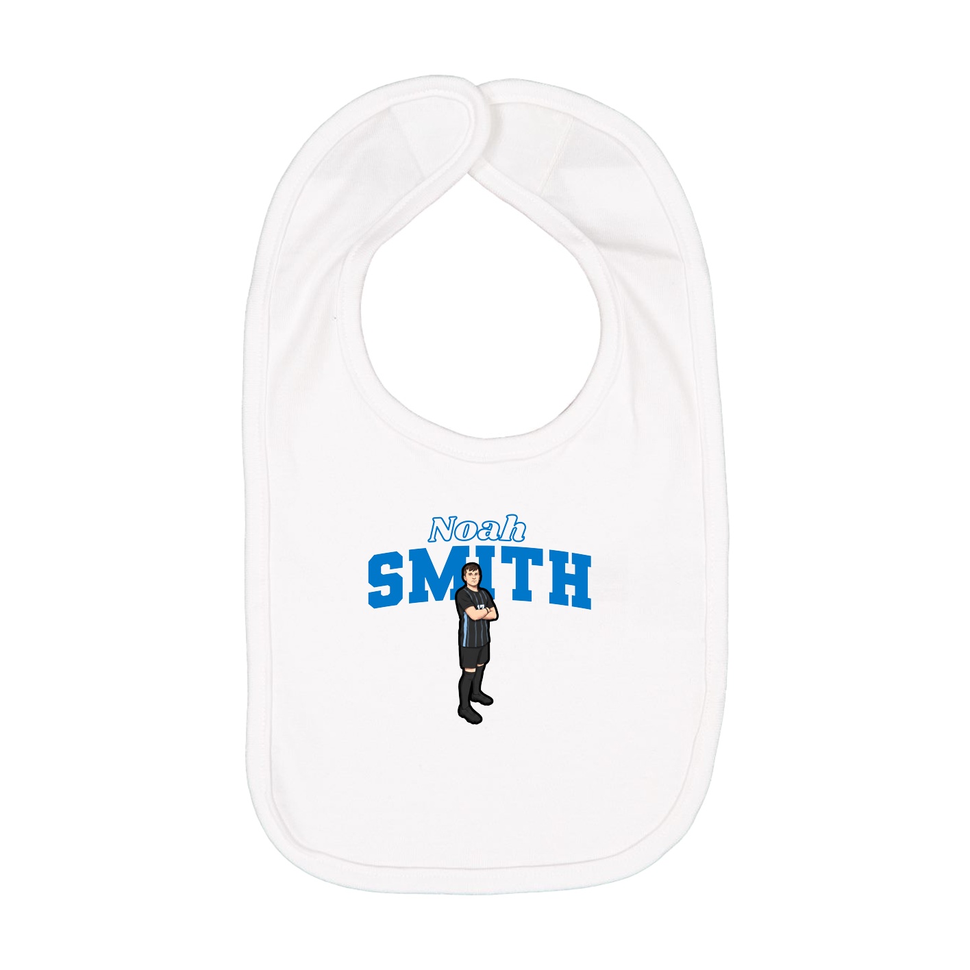 Infant Bib — Name Arch in White