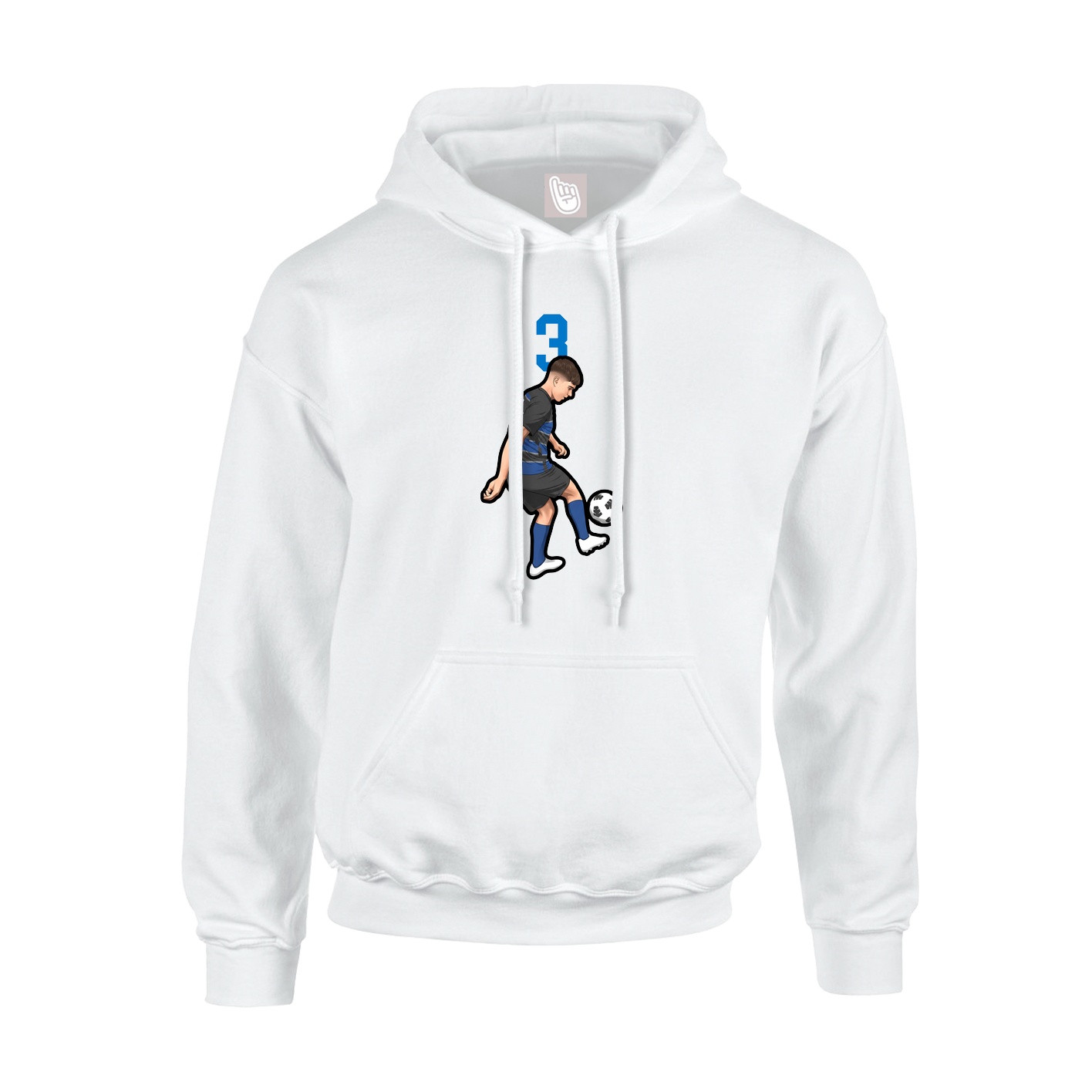 Youth Hoodie — Number Top in White