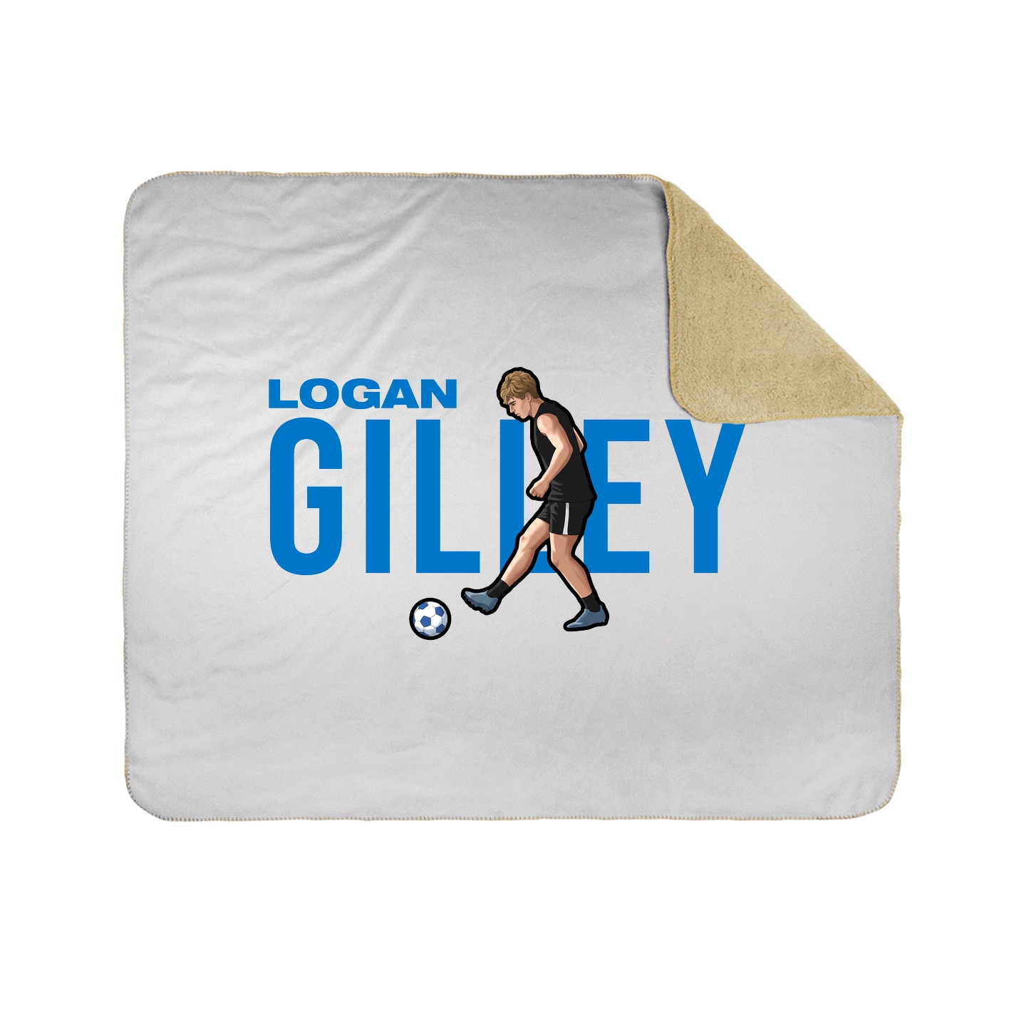 Throw Blanket — Player Name in White