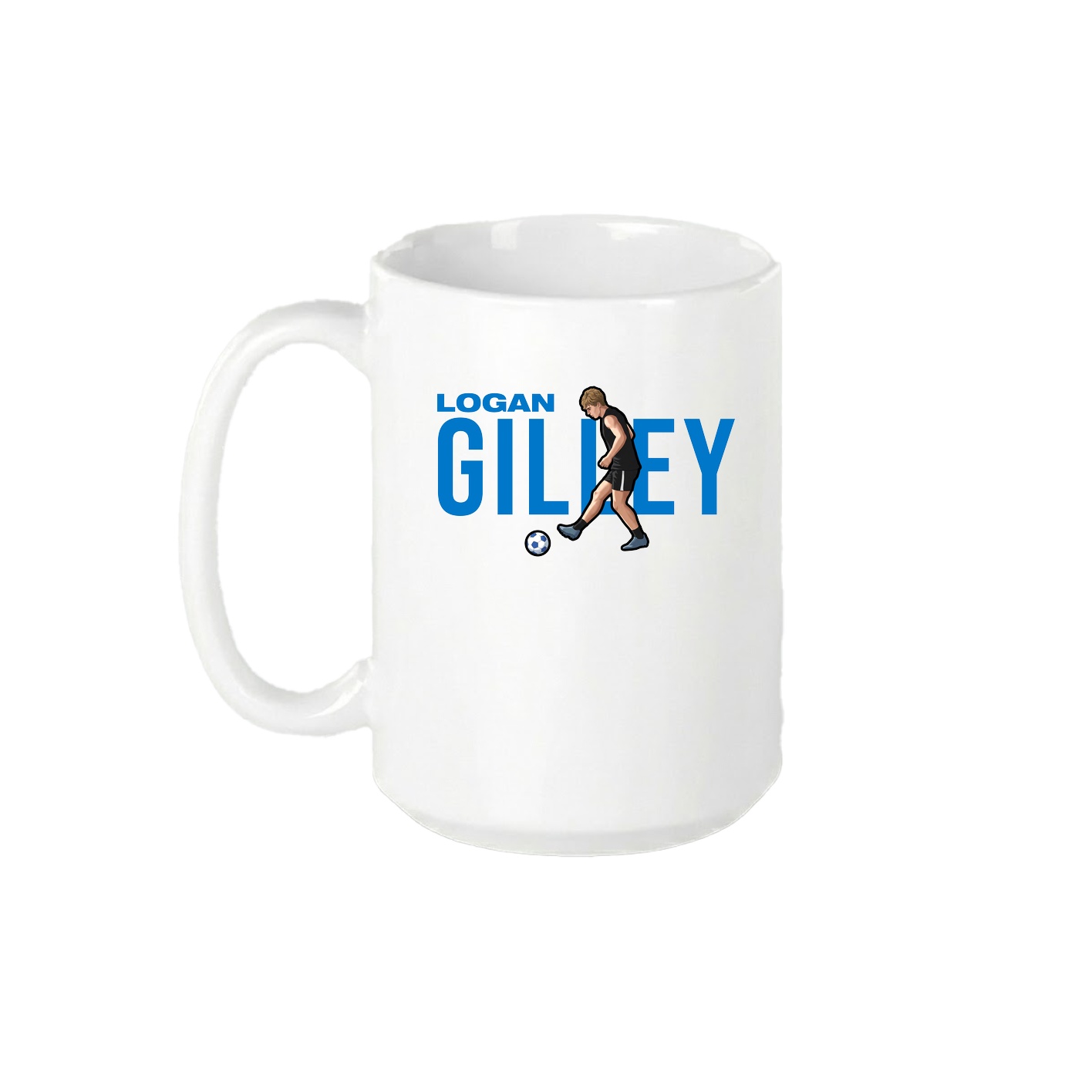 15oz Coffee Mug — Player Name in White