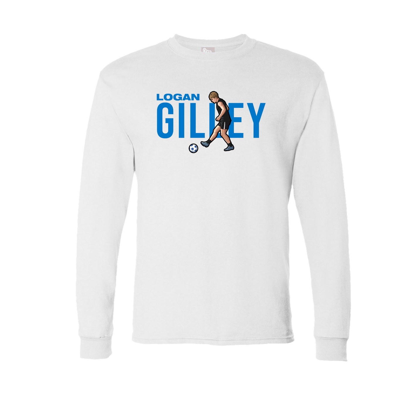 Long Sleeve Tee — Player Name in White