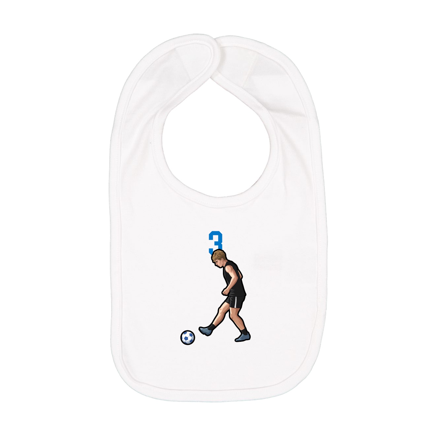 Infant Bib — Number Top in White