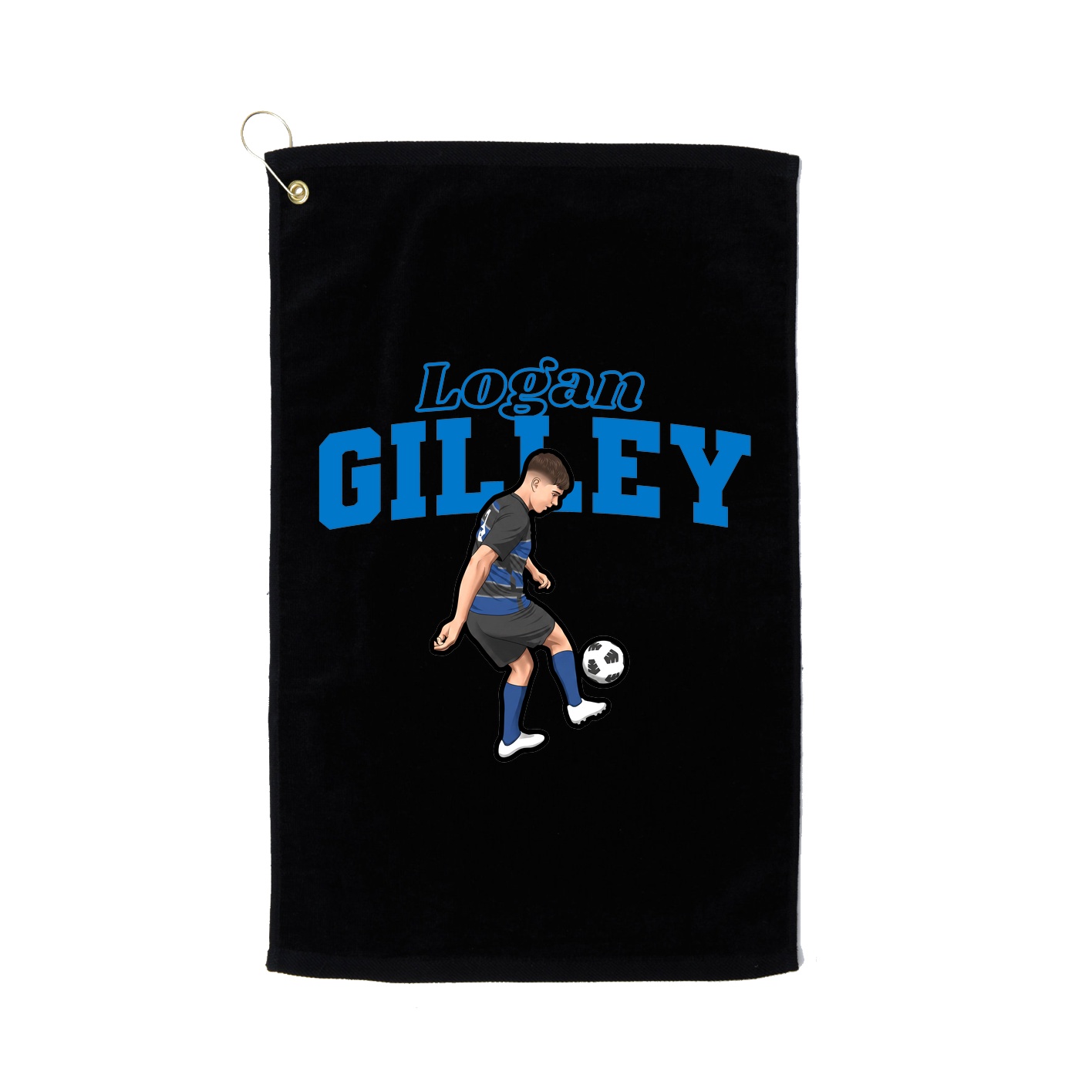 Golf Towel — Name Arch in Black