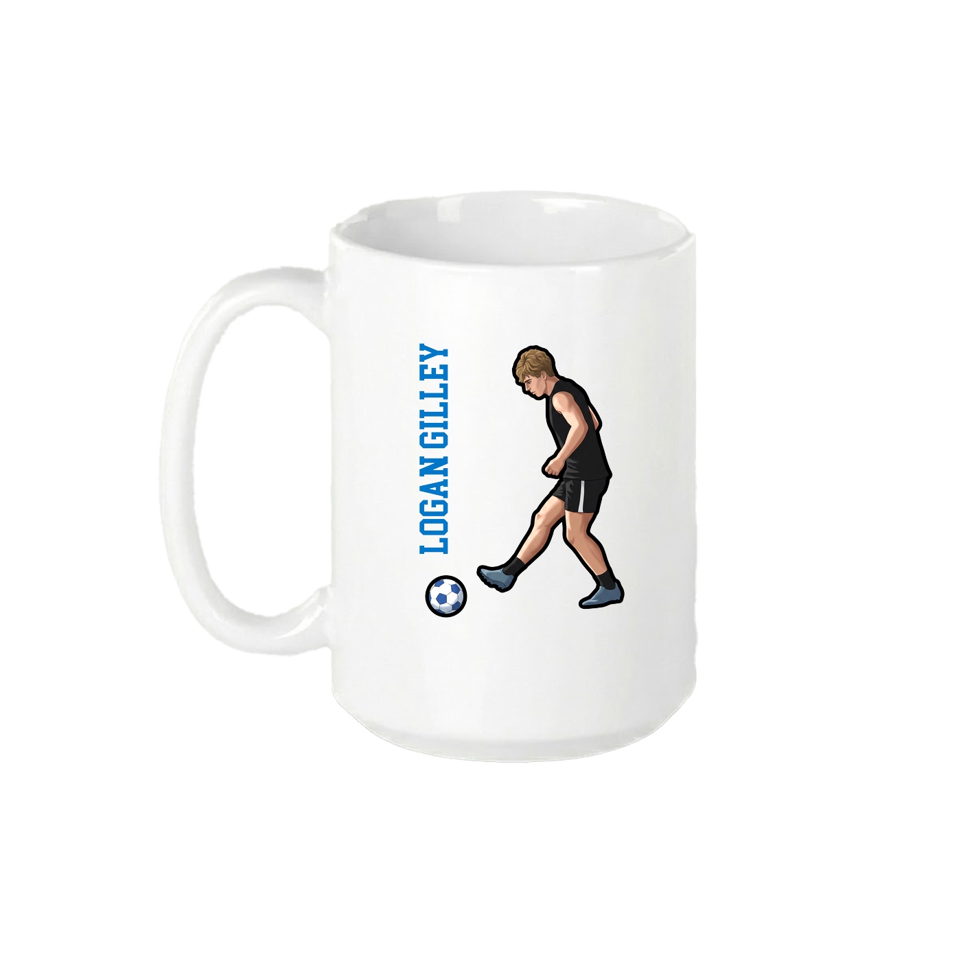 15oz Coffee Mug — Name Vertical in White