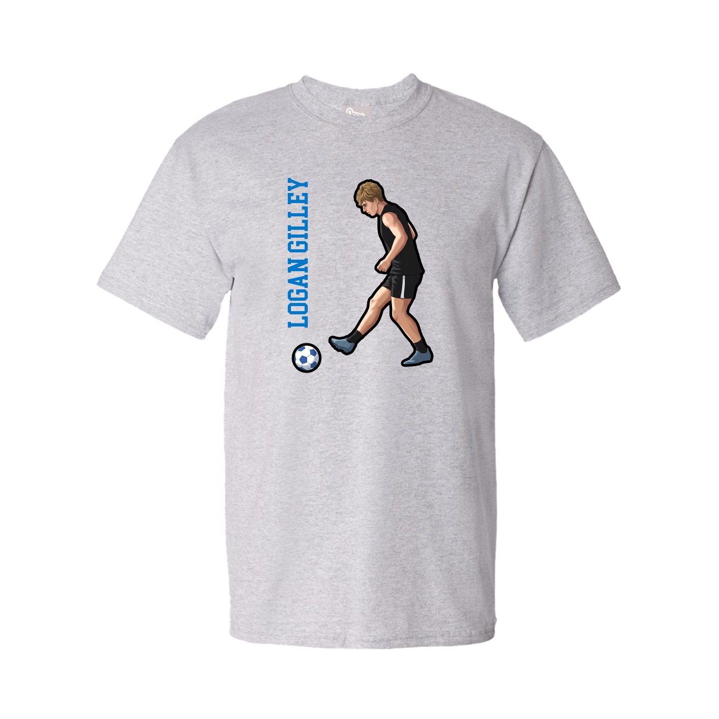 Youth Tee — Name Vertical in Grey