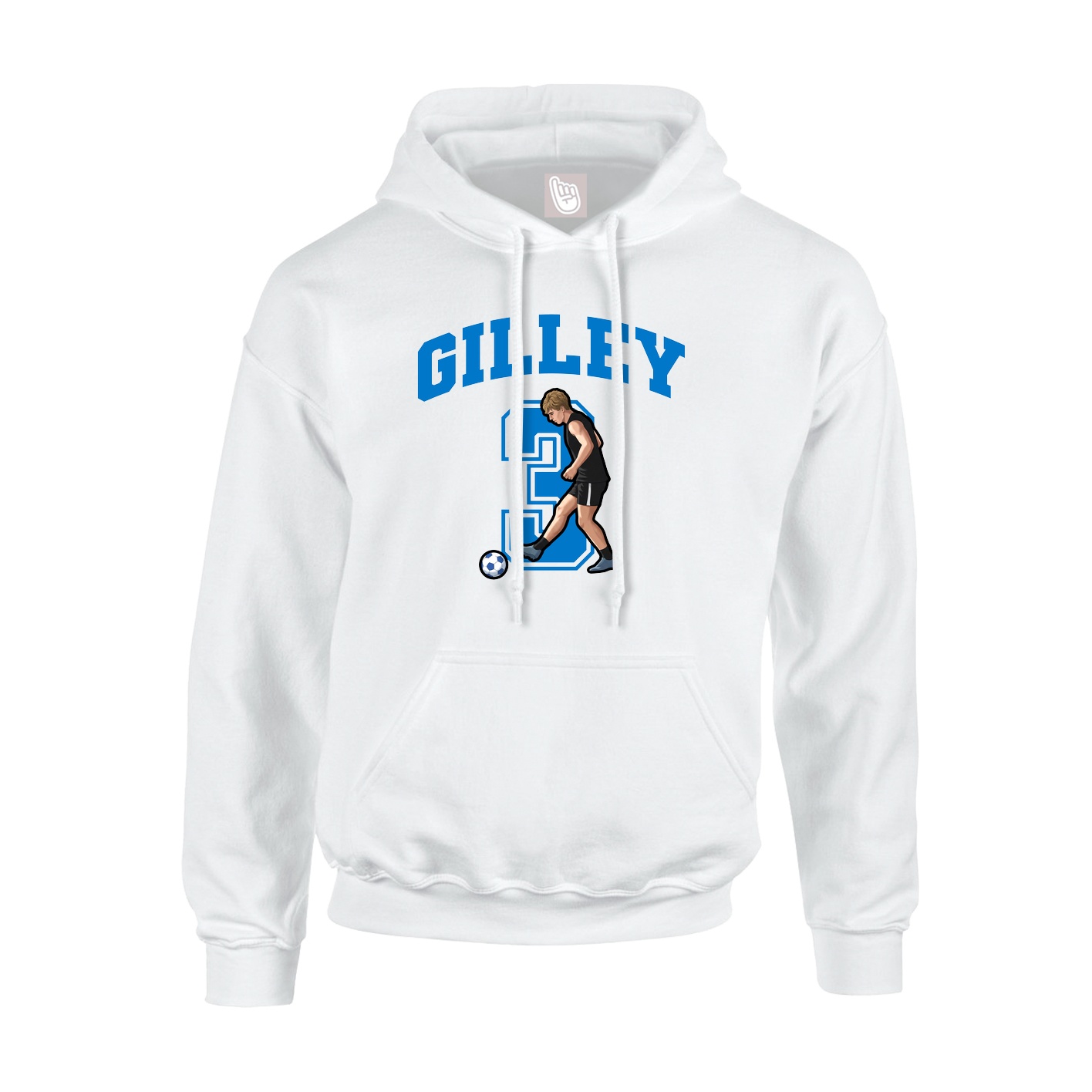 Youth Hoodie — Number in White