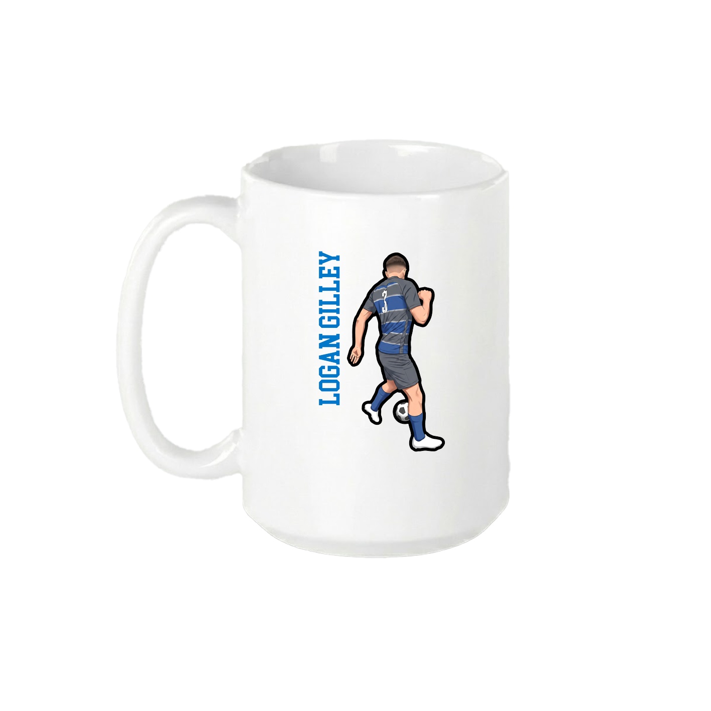 15oz Coffee Mug — Name Vertical in White