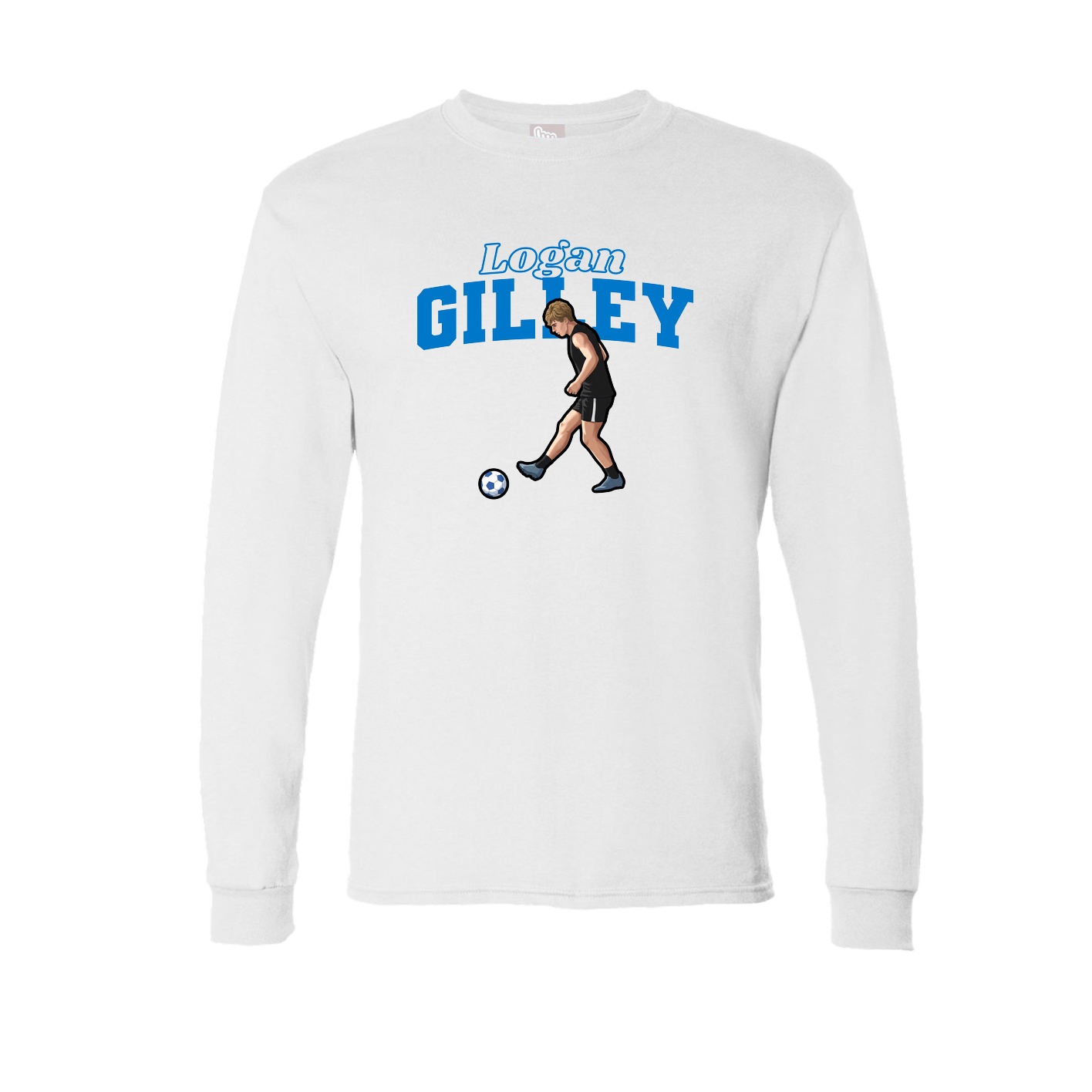 Long Sleeve Tee — Name Arch in White