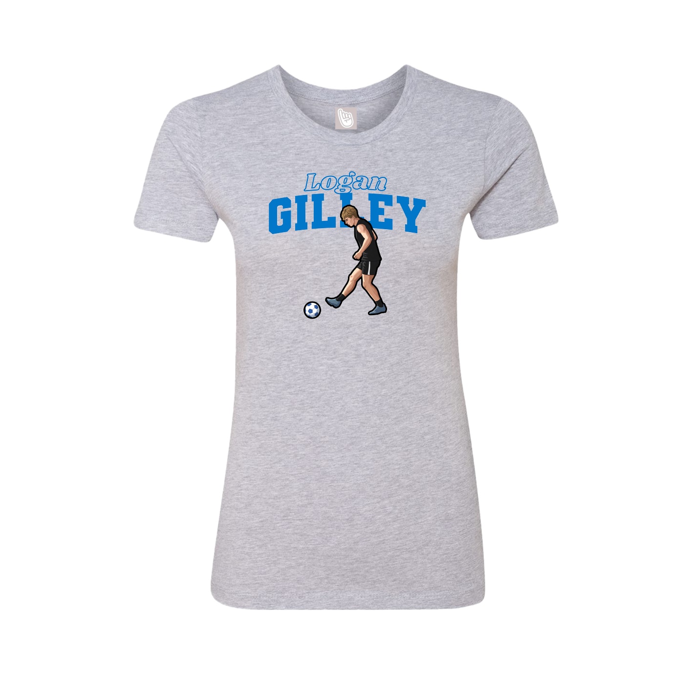 Fitted Women's Tee — Name Arch in Grey