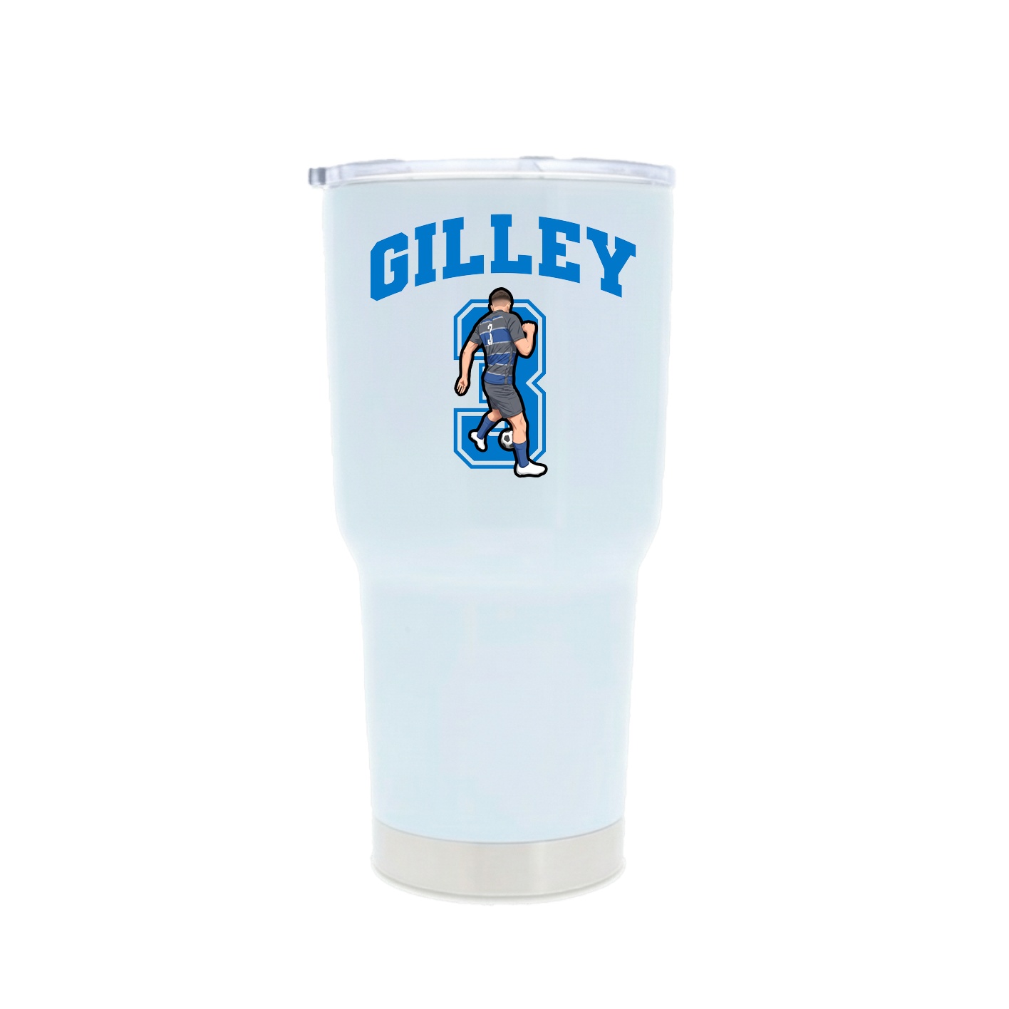 30oz Stainless Steel Tumbler — Number in White