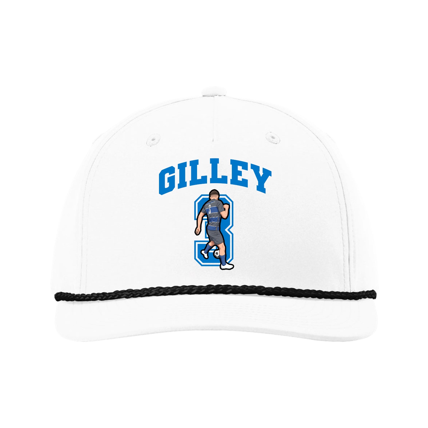 Five-Panel Classic Rope Cap — Number in White