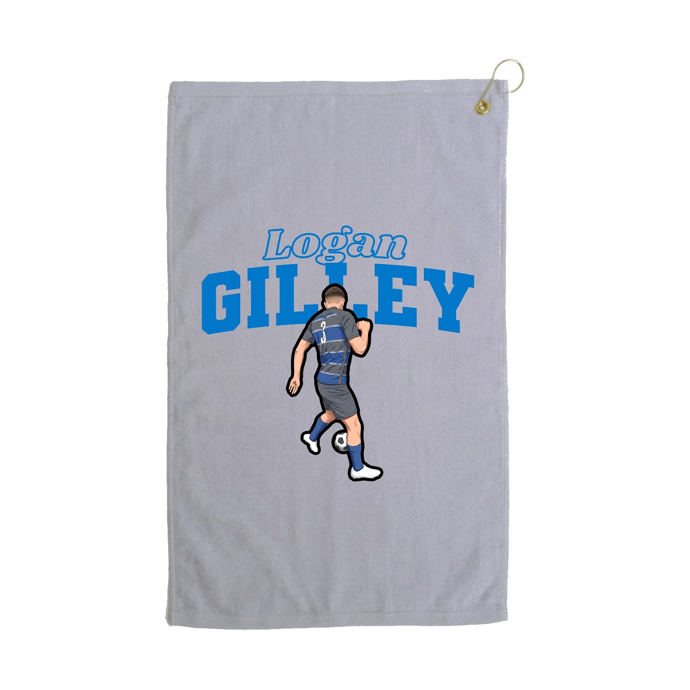 Golf Towel — Name Arch in Grey