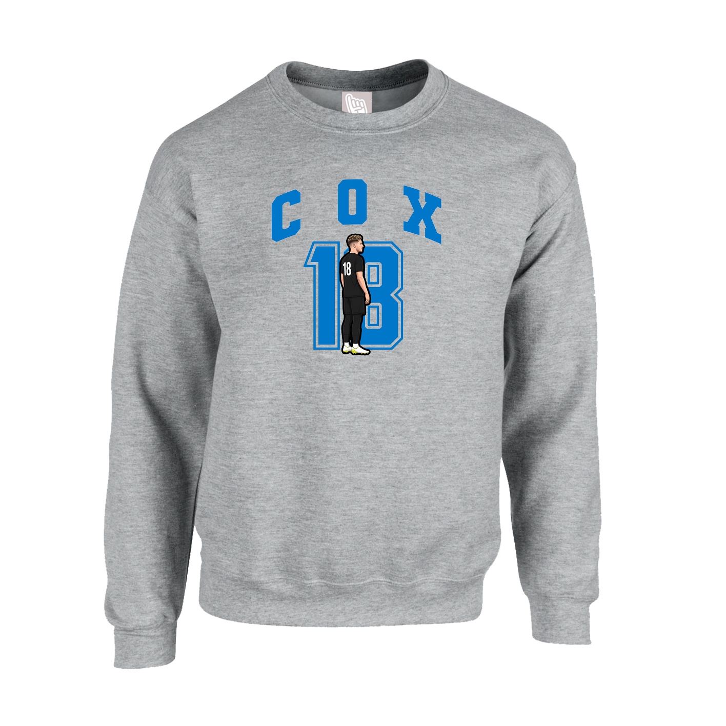 Fleece Crew — Number in Grey