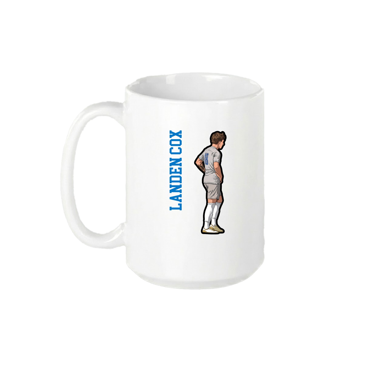 15oz Coffee Mug — Name Vertical in White