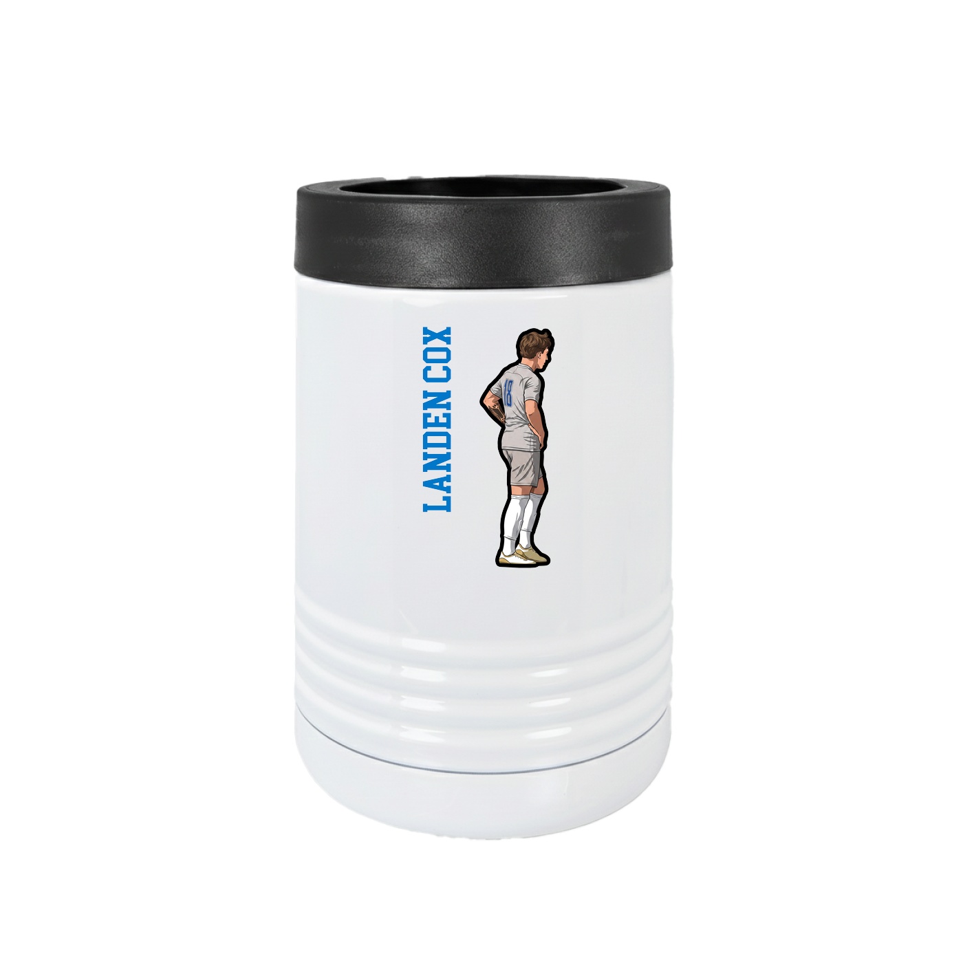 Beverage Holder — Name Vertical in White